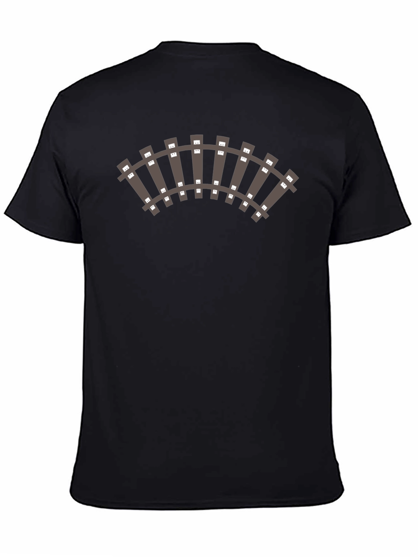 Train Track Graphic Black T-Shirt