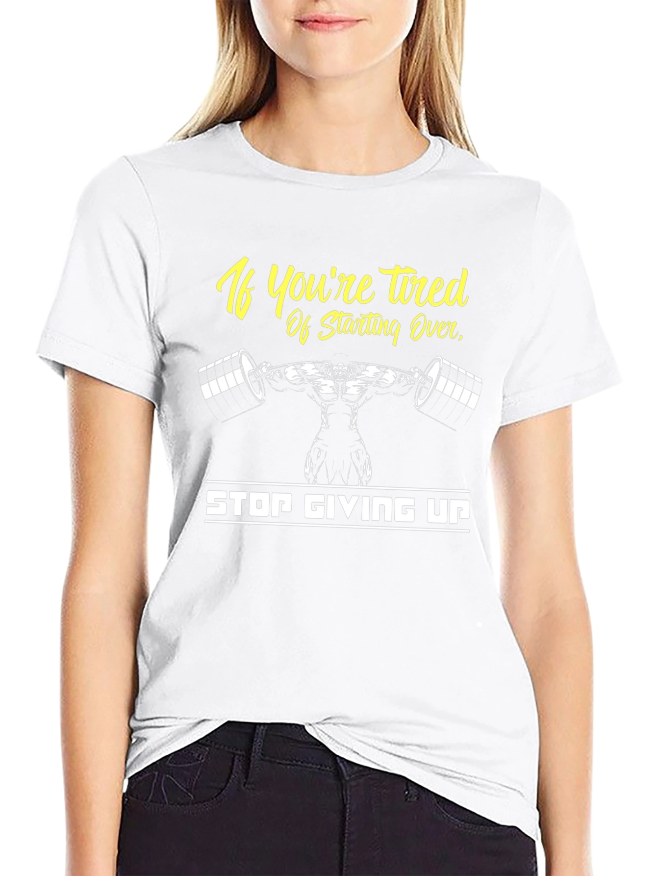 Motivational Gym T-Shirt - Never Give Up!