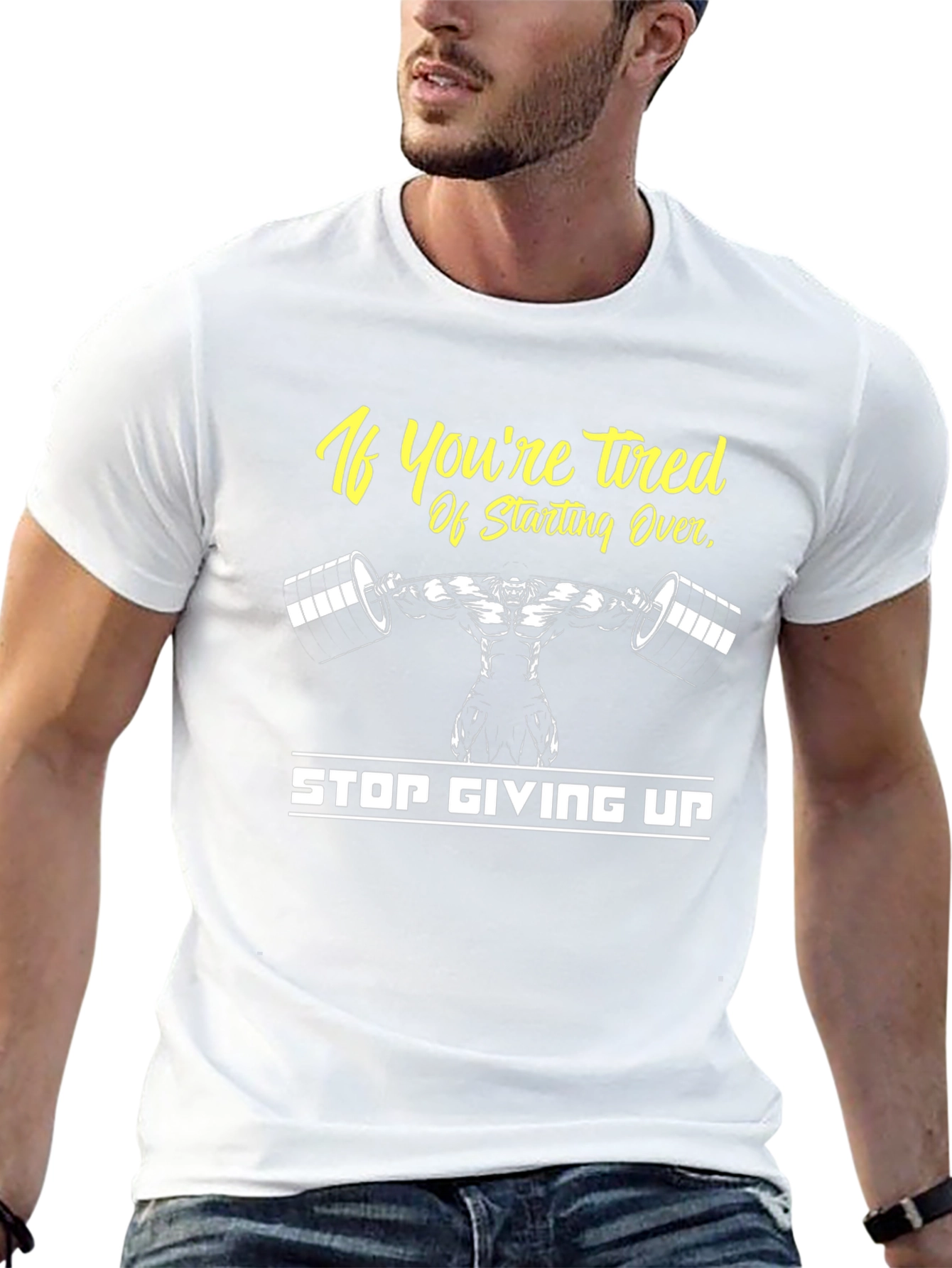 Motivational Gym T-Shirt - Never Give Up!