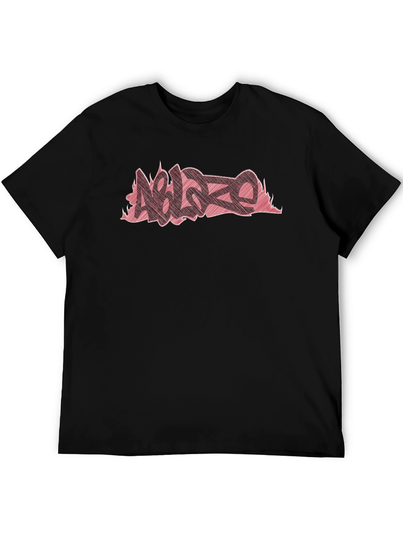 Mens Black T-Shirt with Ablaze Graffiti Design