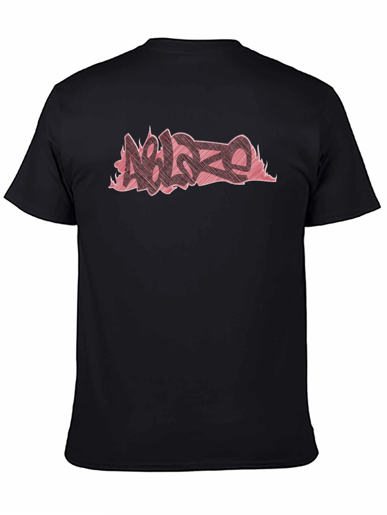 Mens Black T-Shirt with Ablaze Graffiti Design