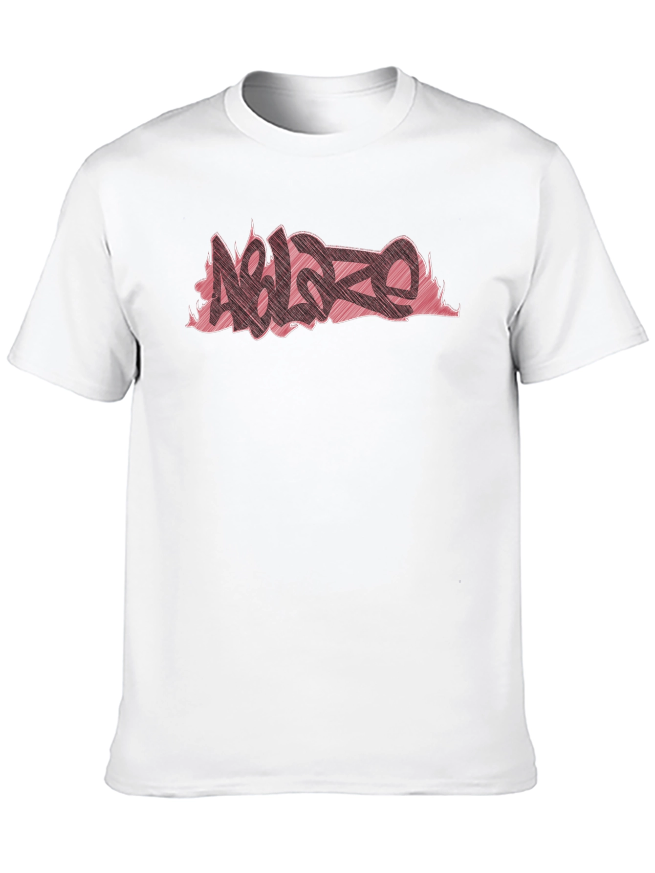 Mens Black T-Shirt with Ablaze Graffiti Design