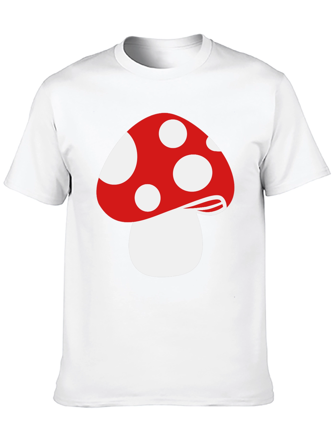 Red Mushroom Graphic Tee - Funky Black T-Shirt