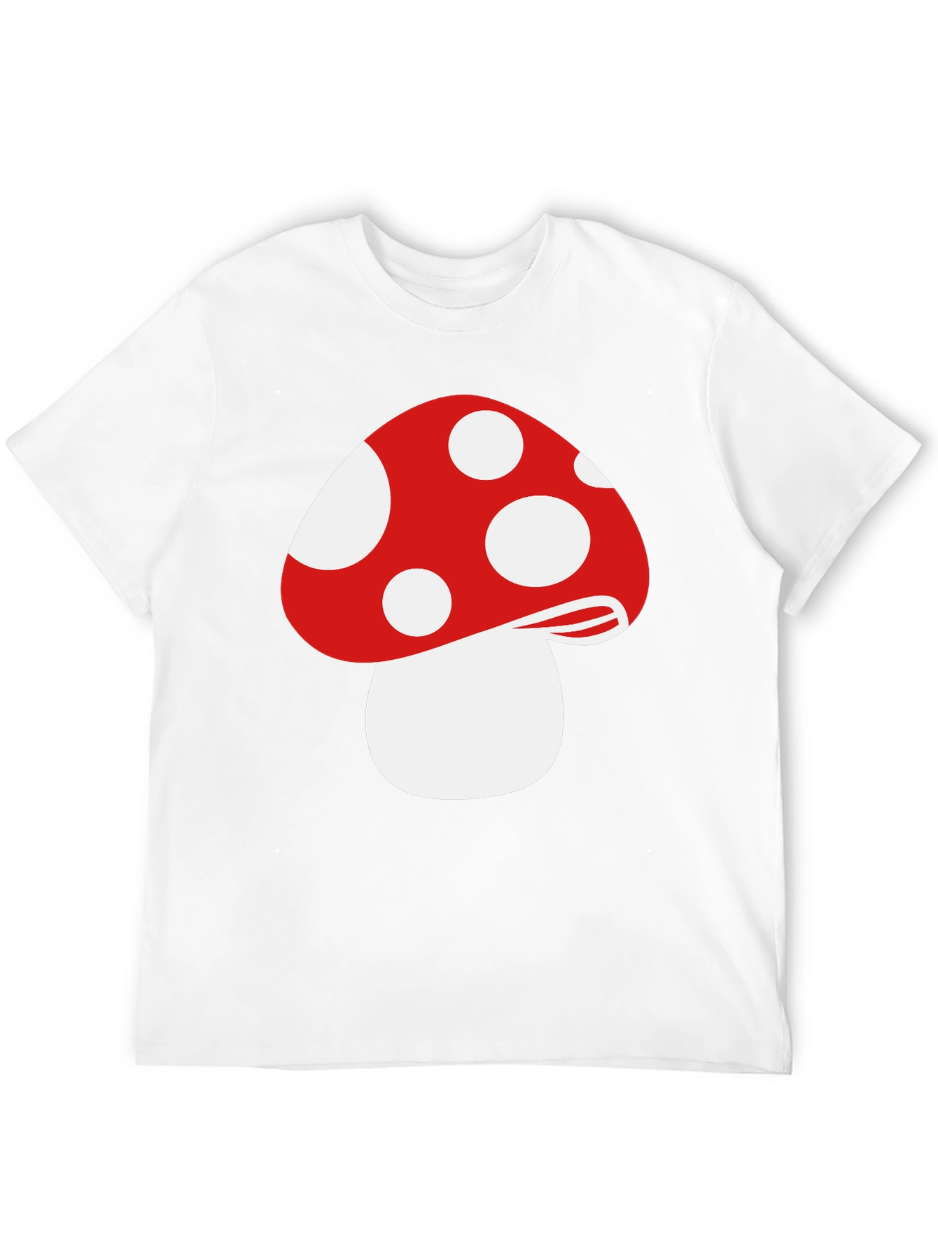 Red Mushroom Graphic Tee - Funky Black T-Shirt