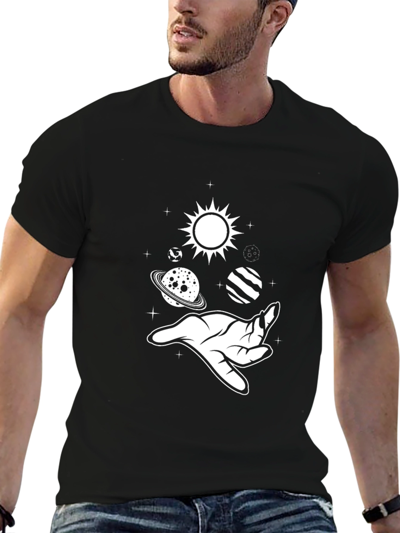 Space Hand Graphic Tee - Stylish Unisex T-Shirt