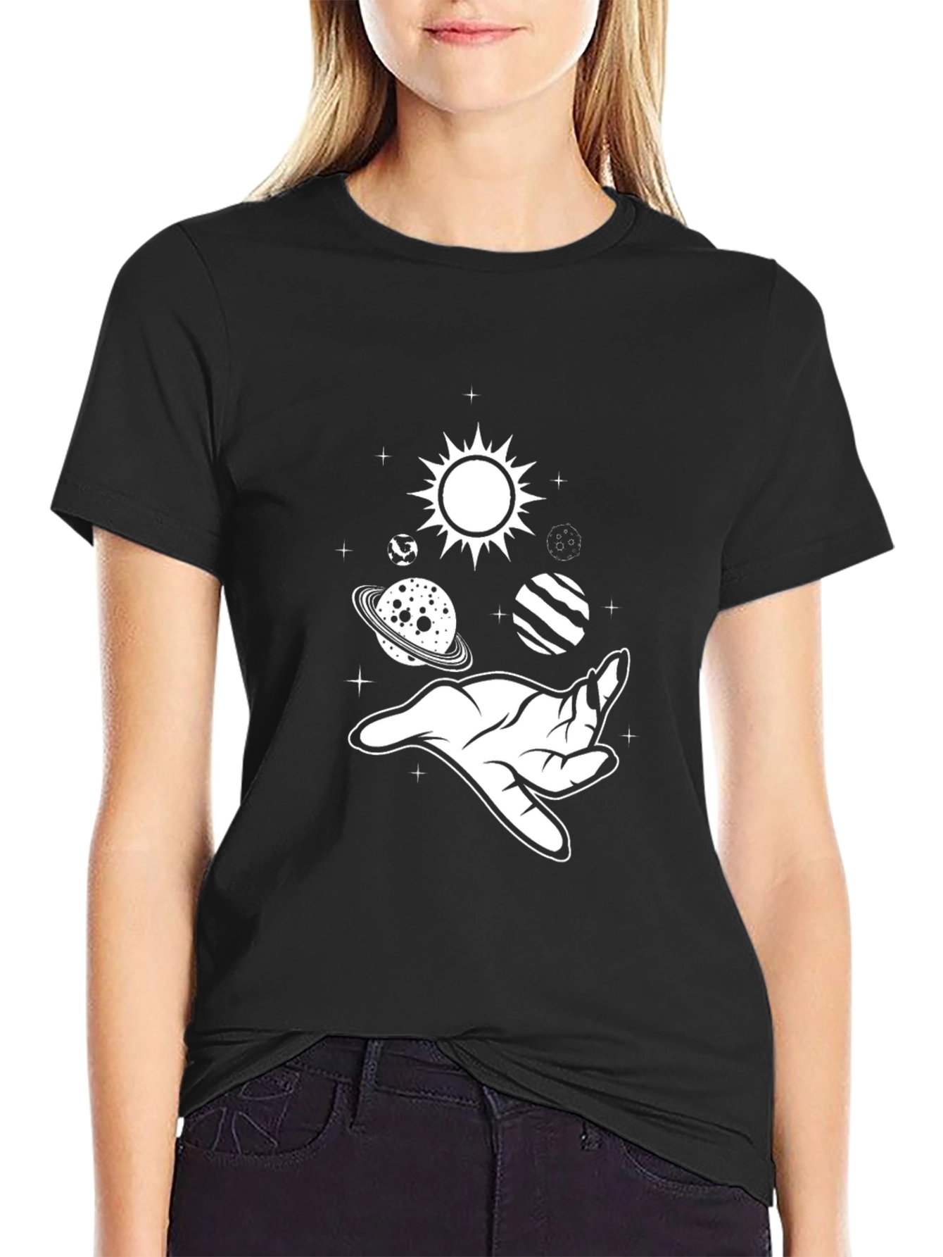 Space Hand Graphic Tee - Stylish Unisex T-Shirt