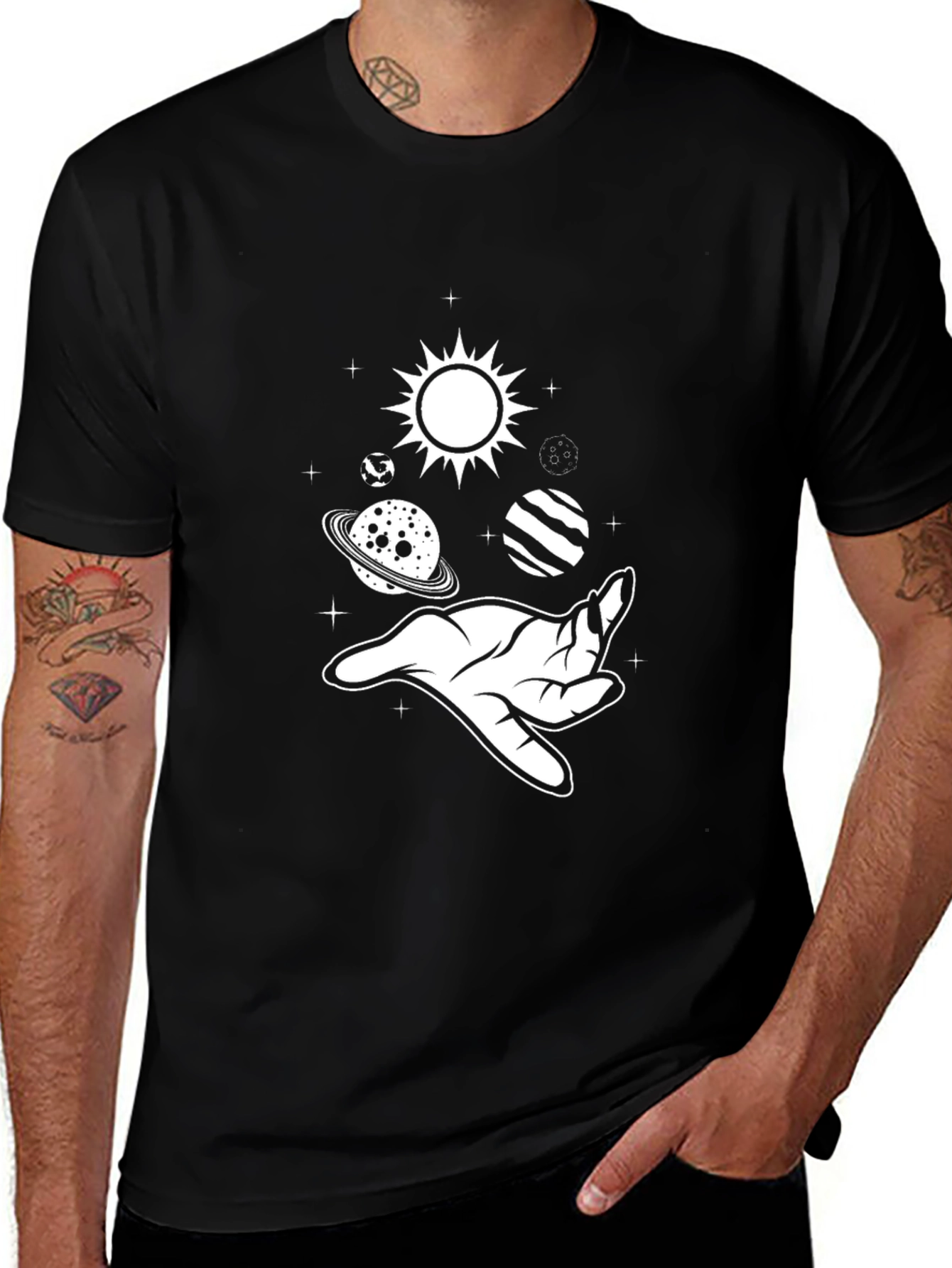 Space Hand Graphic Tee - Stylish Unisex T-Shirt