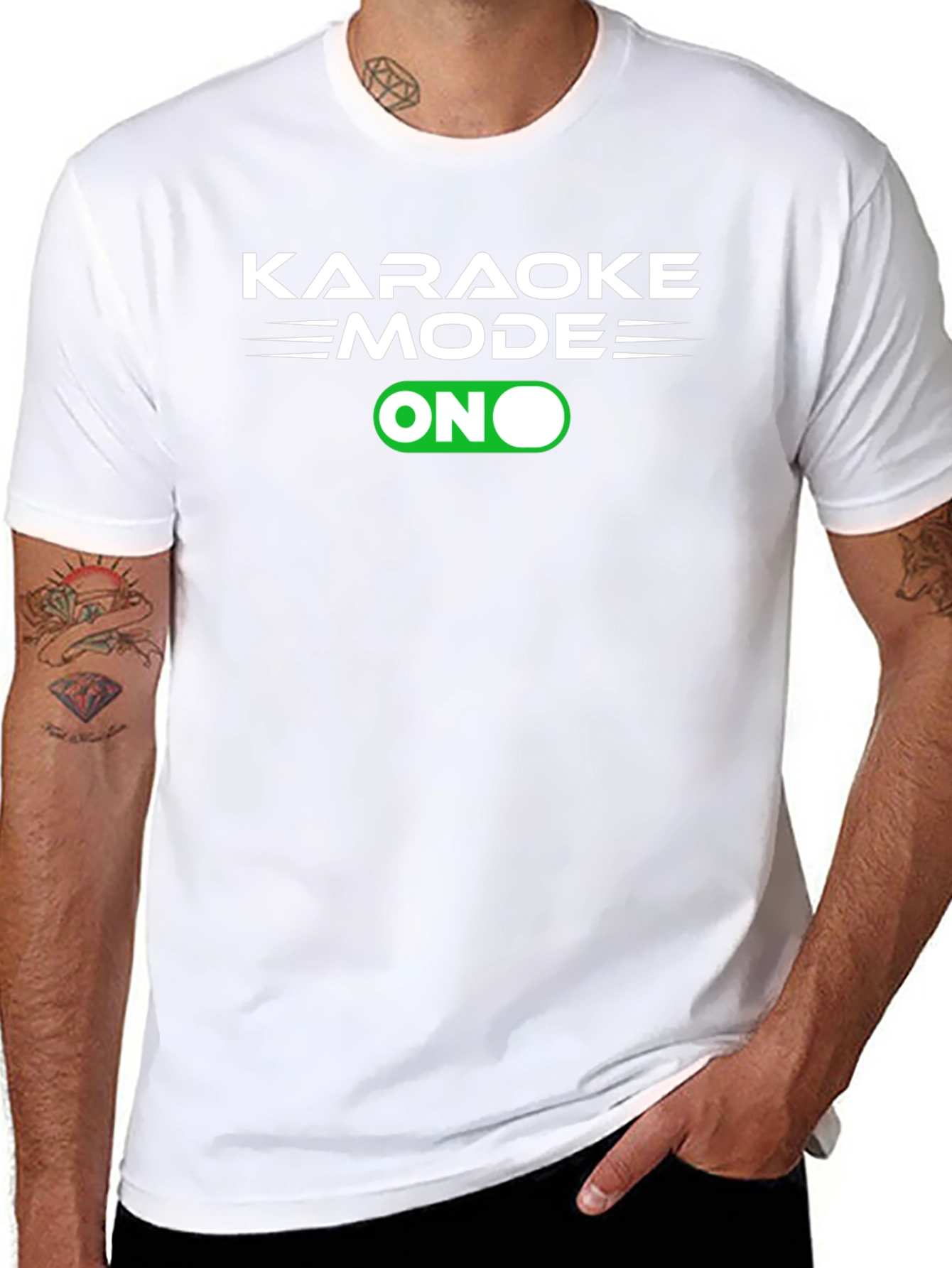 Karaoke Mode On Graphic Tee - Black Cotton T-Shirt
