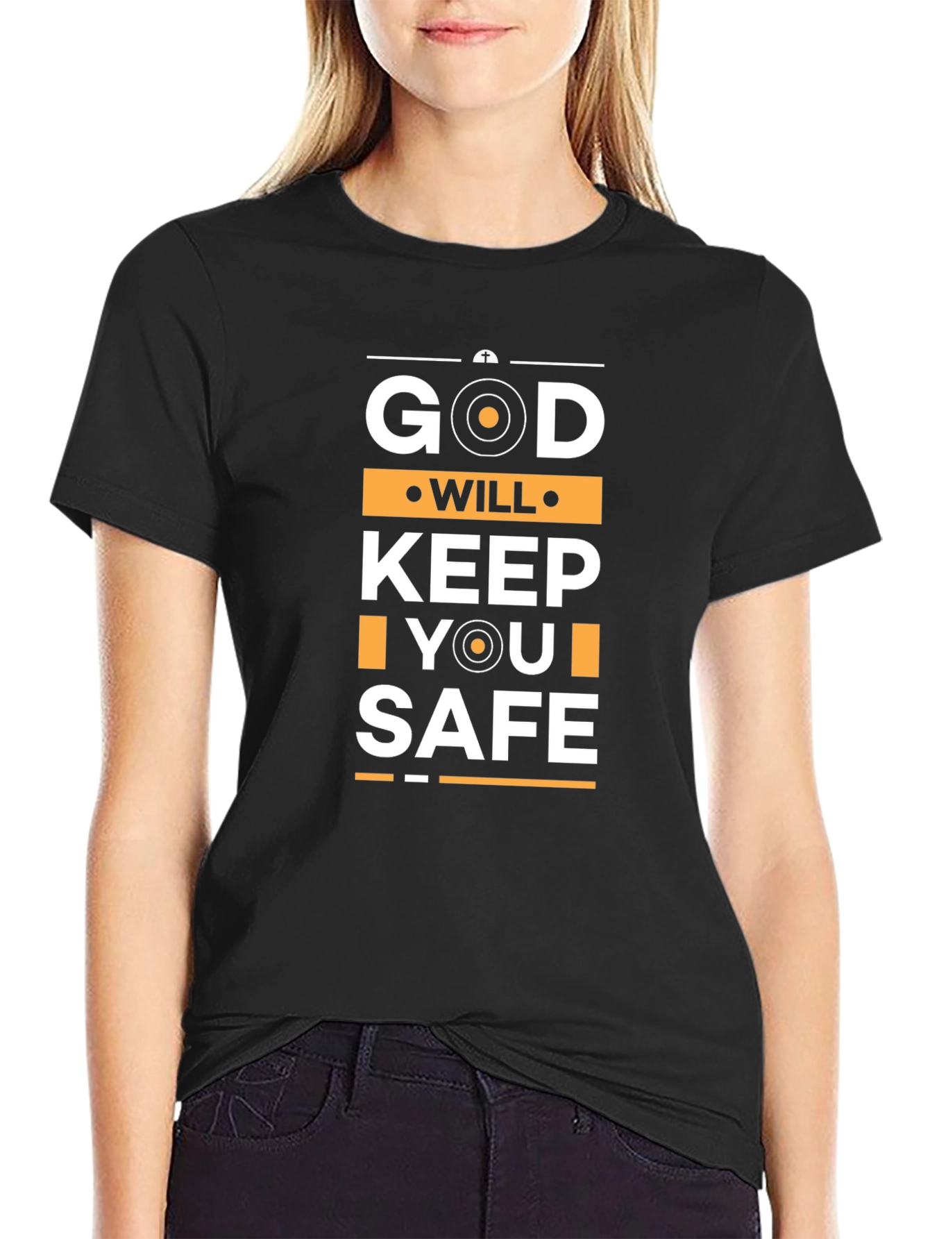 God Will Keep You Safe Black T-Shirt