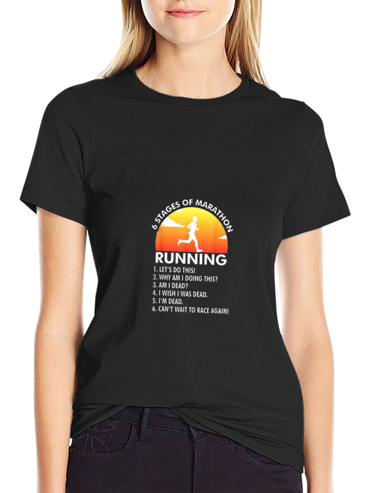 Marathon Runner Stages Black T-Shirt