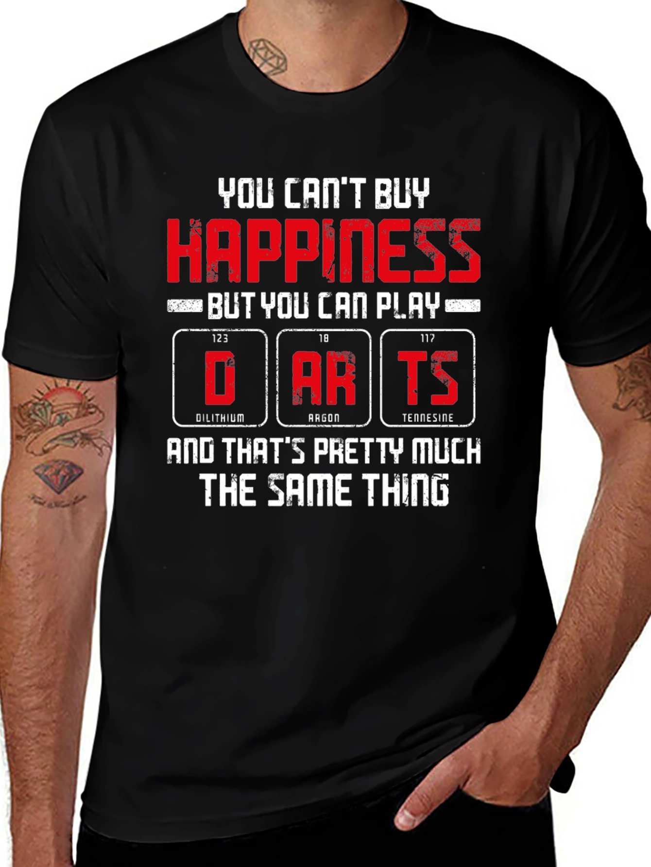 Funny Darts Happiness Graphic T-Shirt