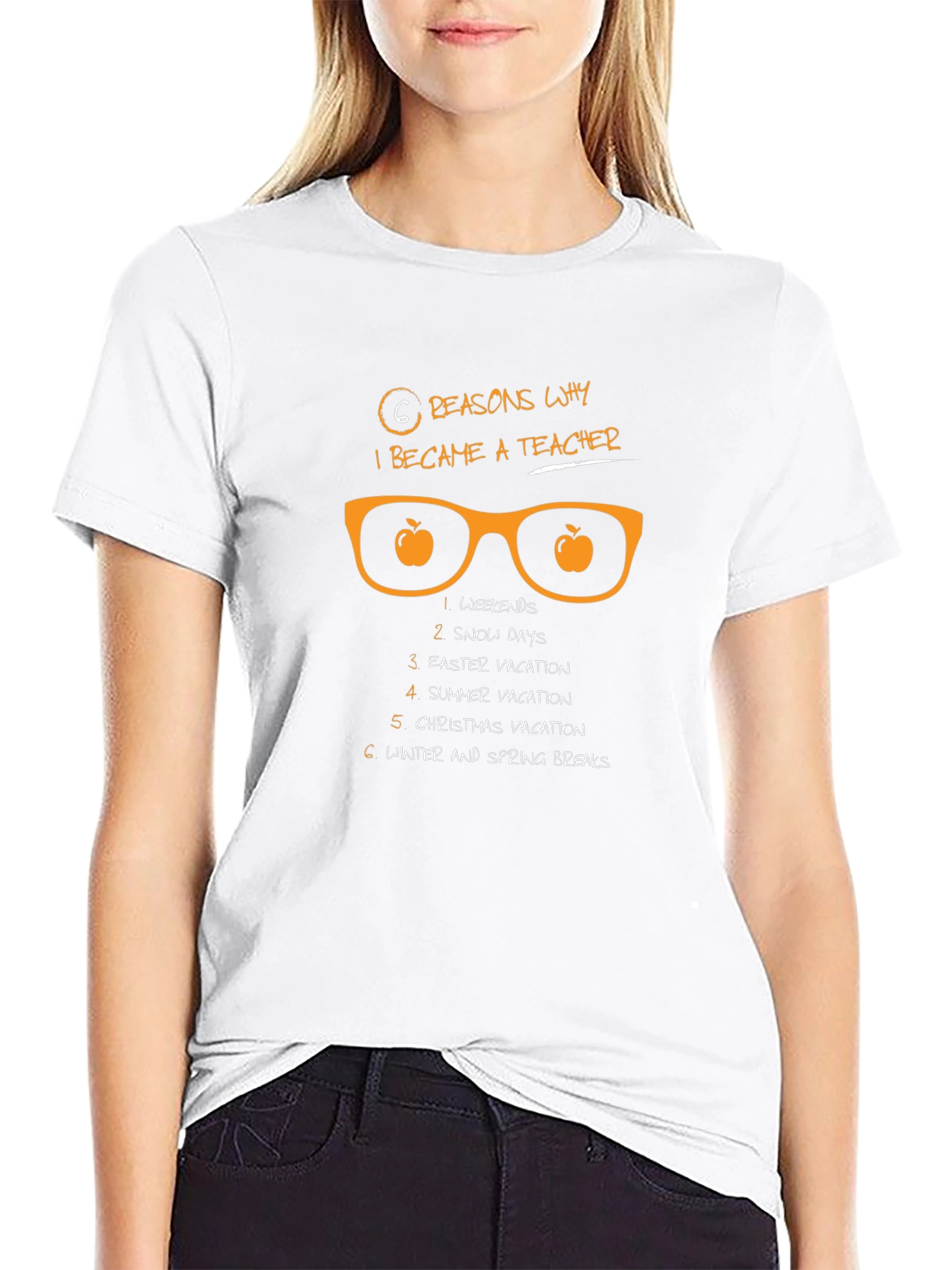 6 Reasons Teacher T-Shirt - Black Funny Teacher Tee