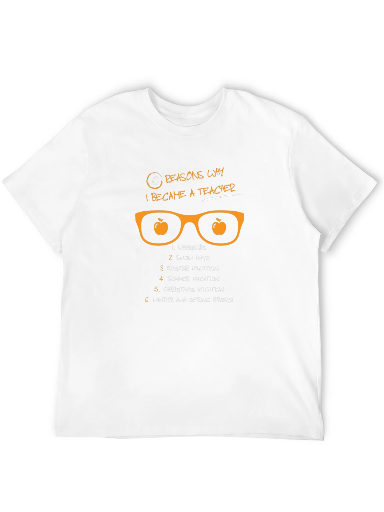 6 Reasons Teacher T-Shirt - Black Funny Teacher Tee