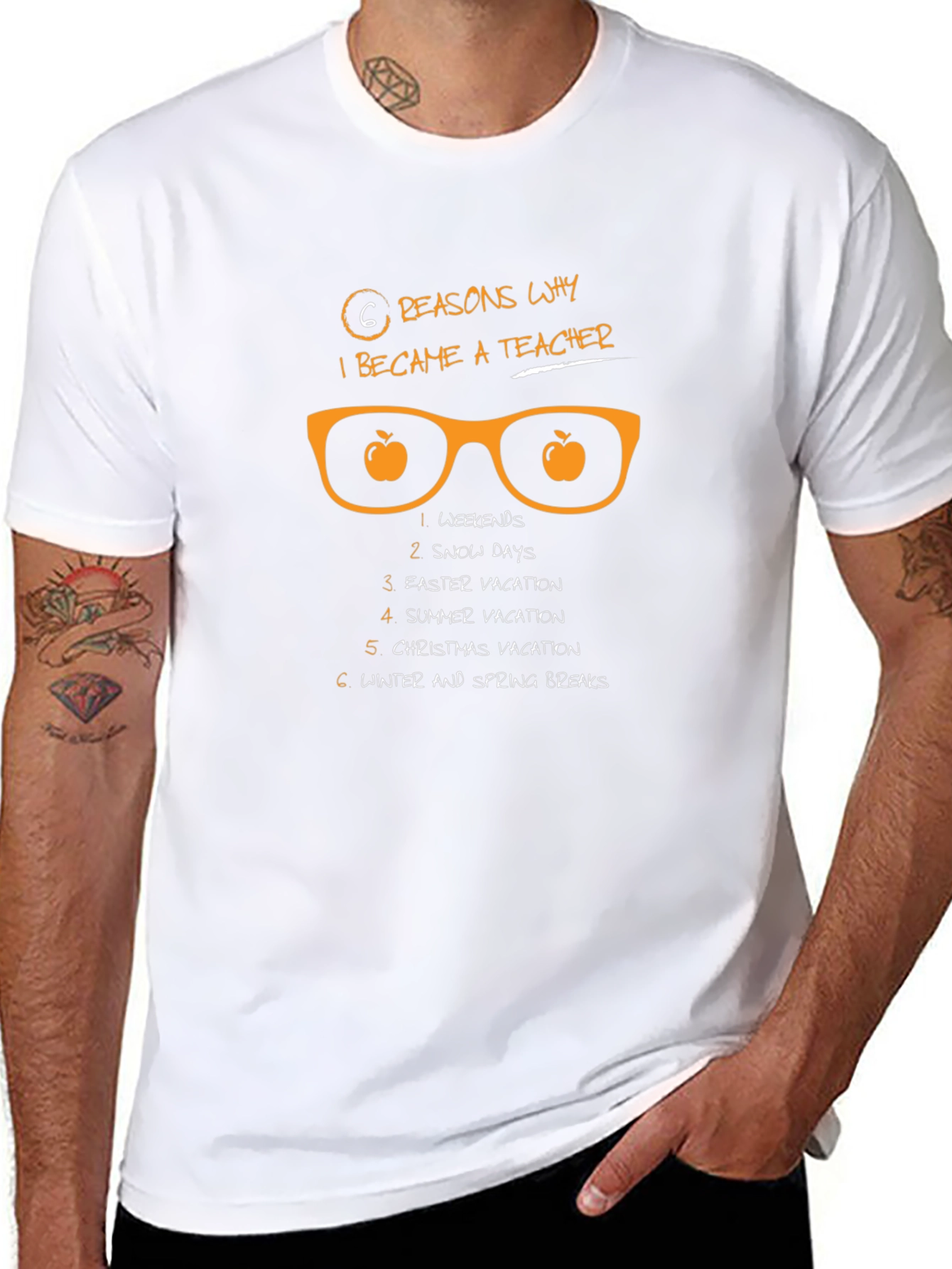 6 Reasons Teacher T-Shirt - Black Funny Teacher Tee