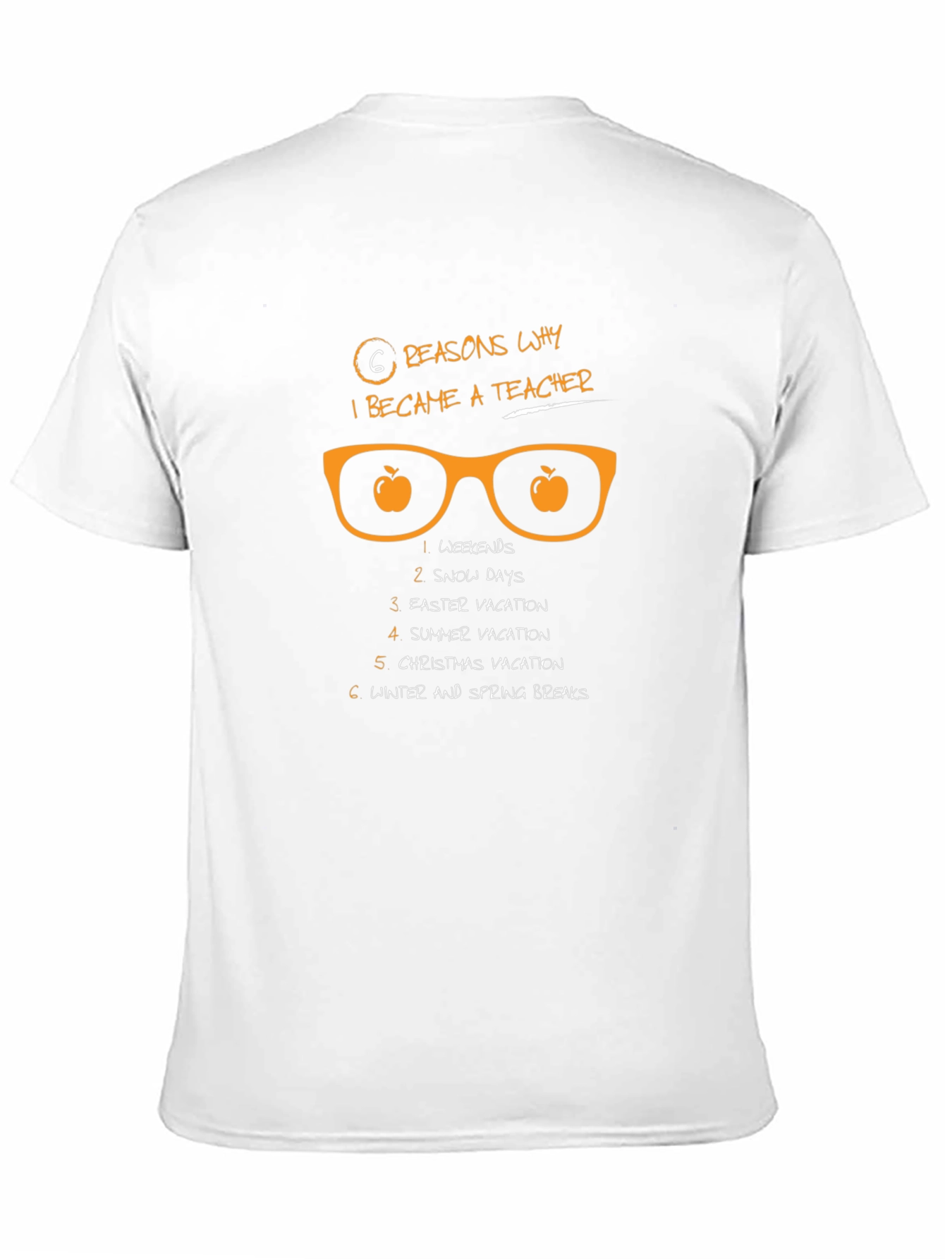 6 Reasons Teacher T-Shirt - Black Funny Teacher Tee