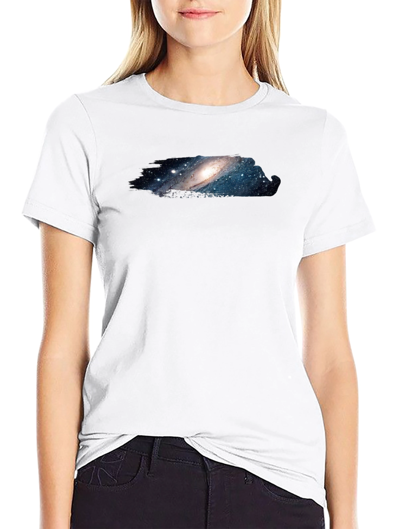 Galaxy Print Black T-Shirt