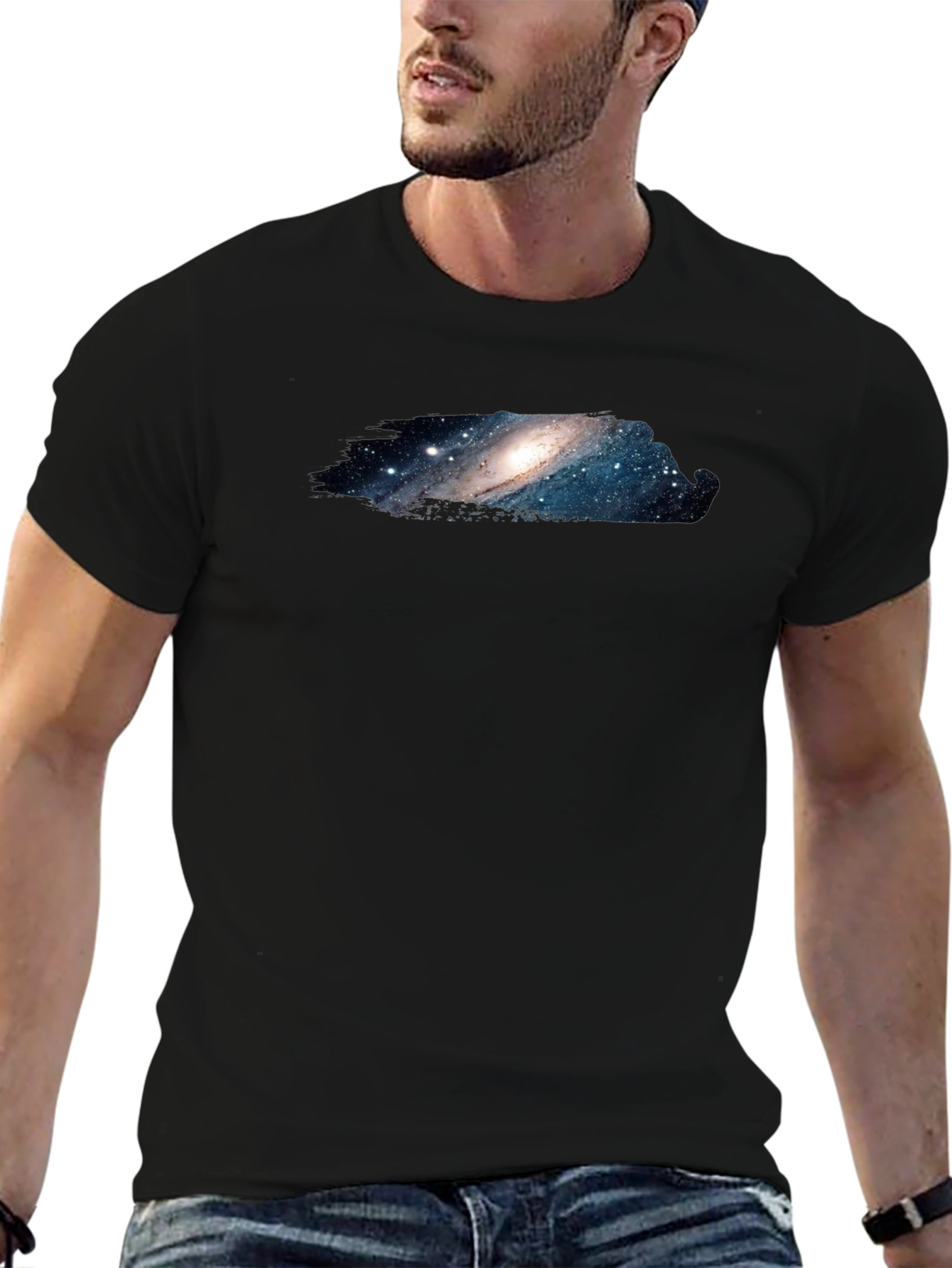 Galaxy Print Black T-Shirt