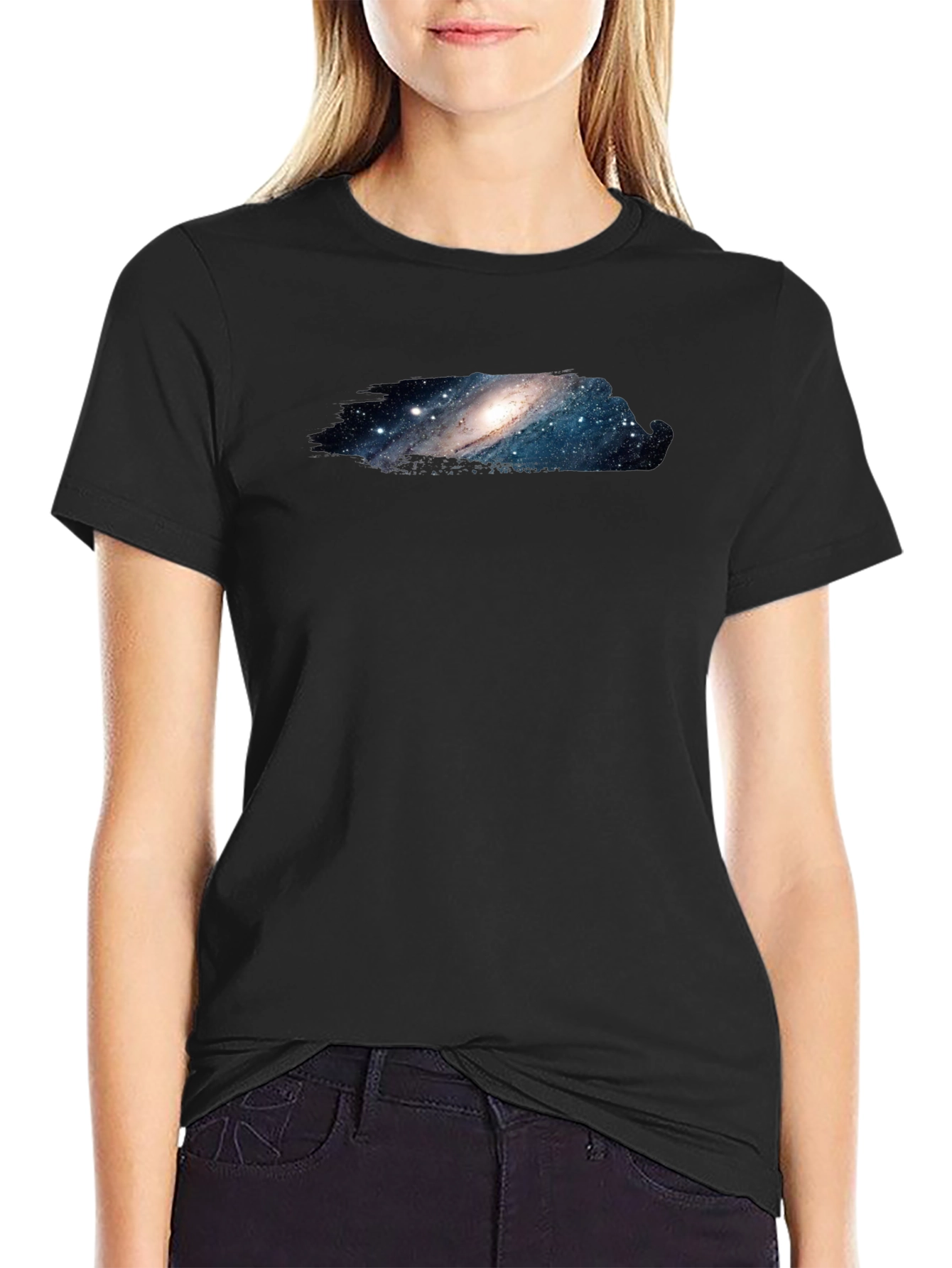 Galaxy Print Black T-Shirt