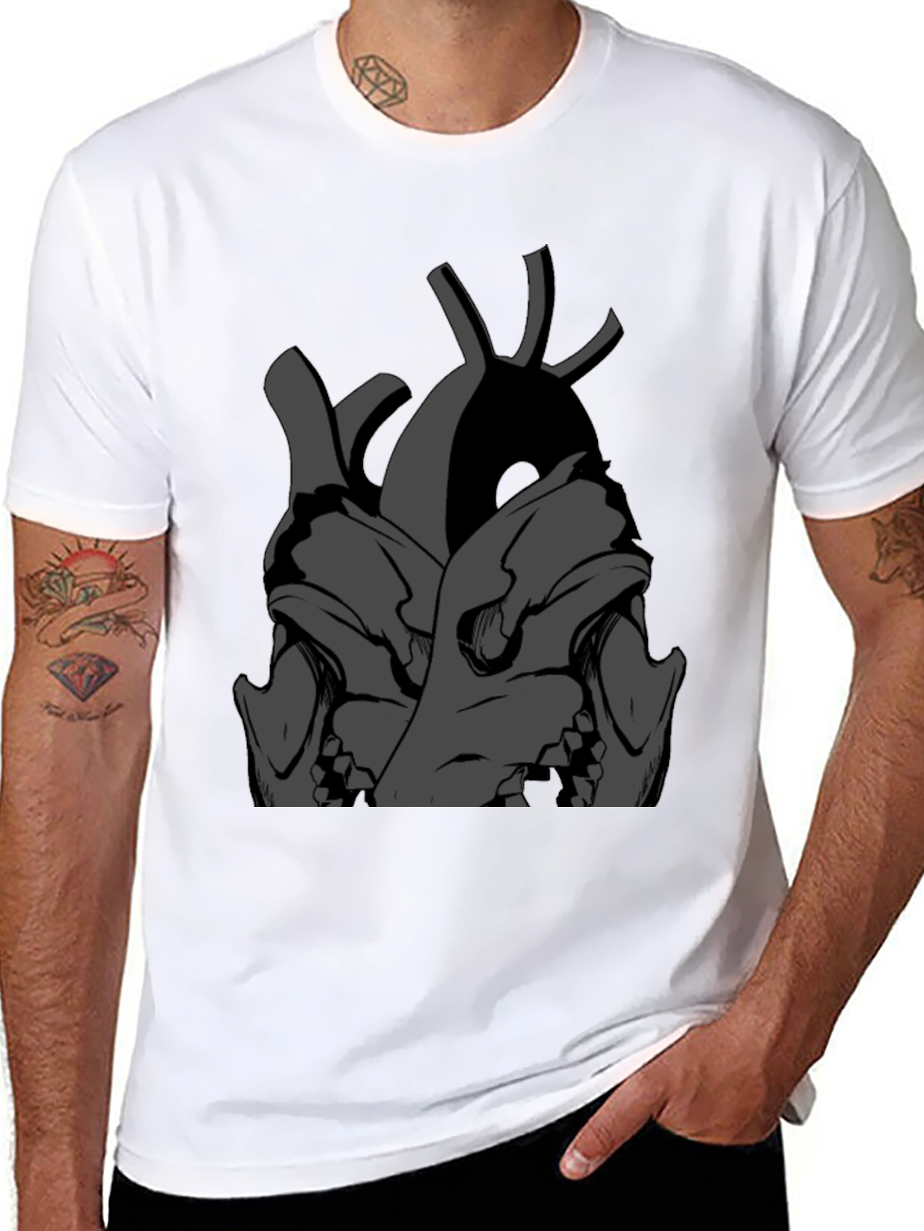 Skull Heart Graphic Tee - Dark & Edgy Style