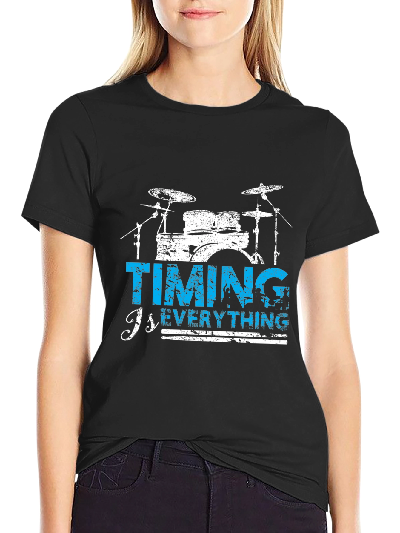 Timing is Everything Drum T-Shirt - Black