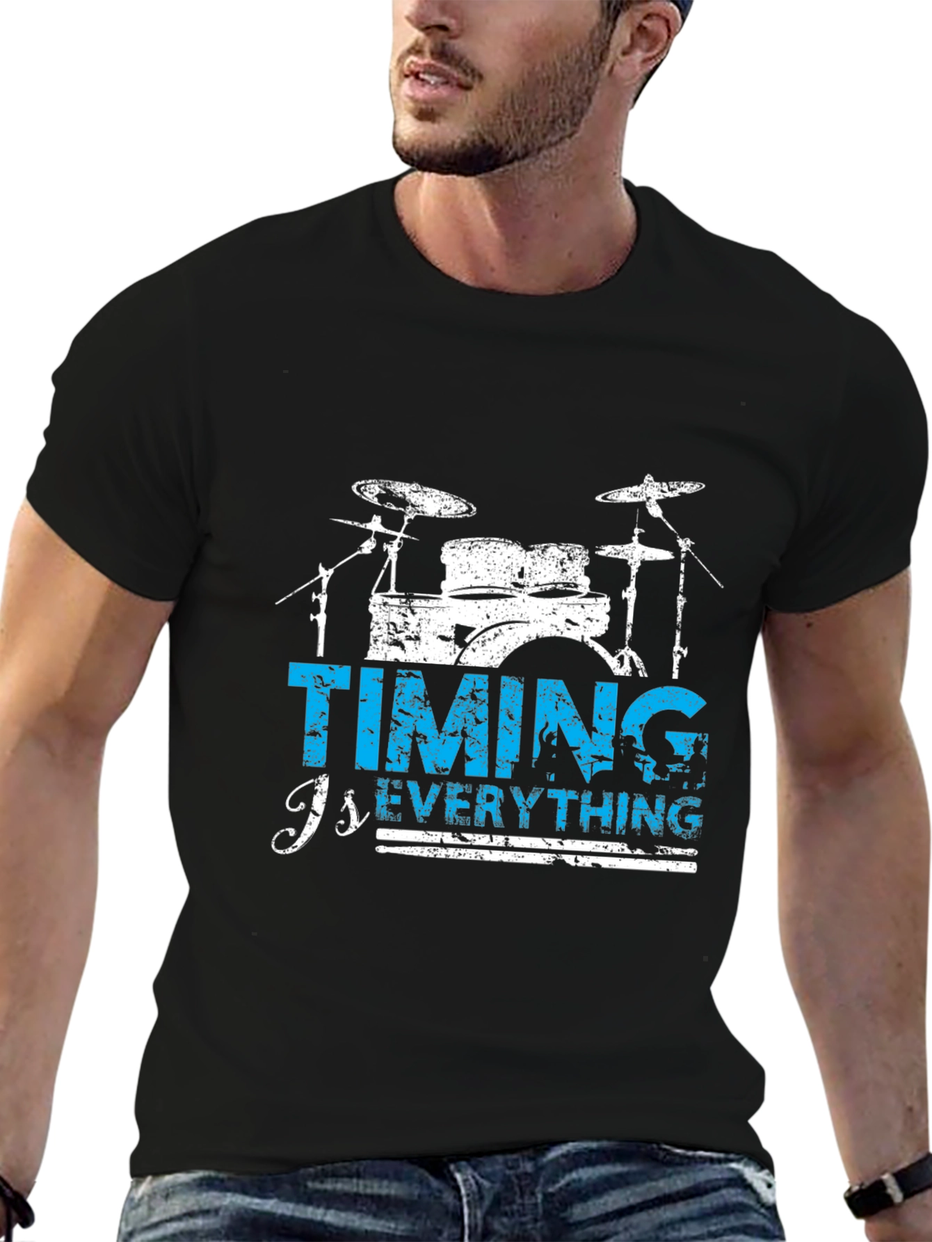 Timing is Everything Drum T-Shirt - Black