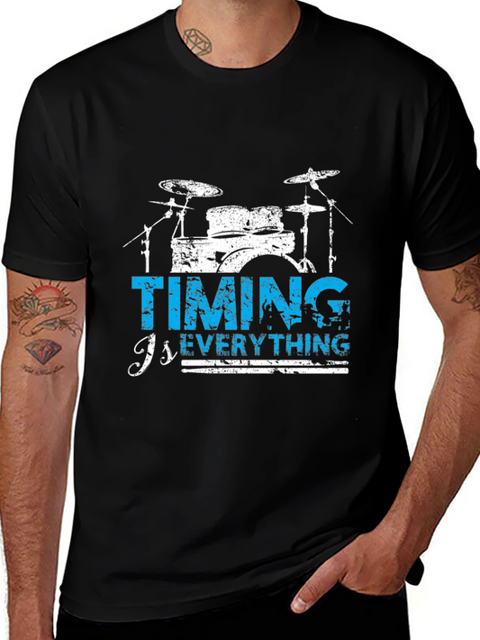Timing is Everything Drum T-Shirt - Black