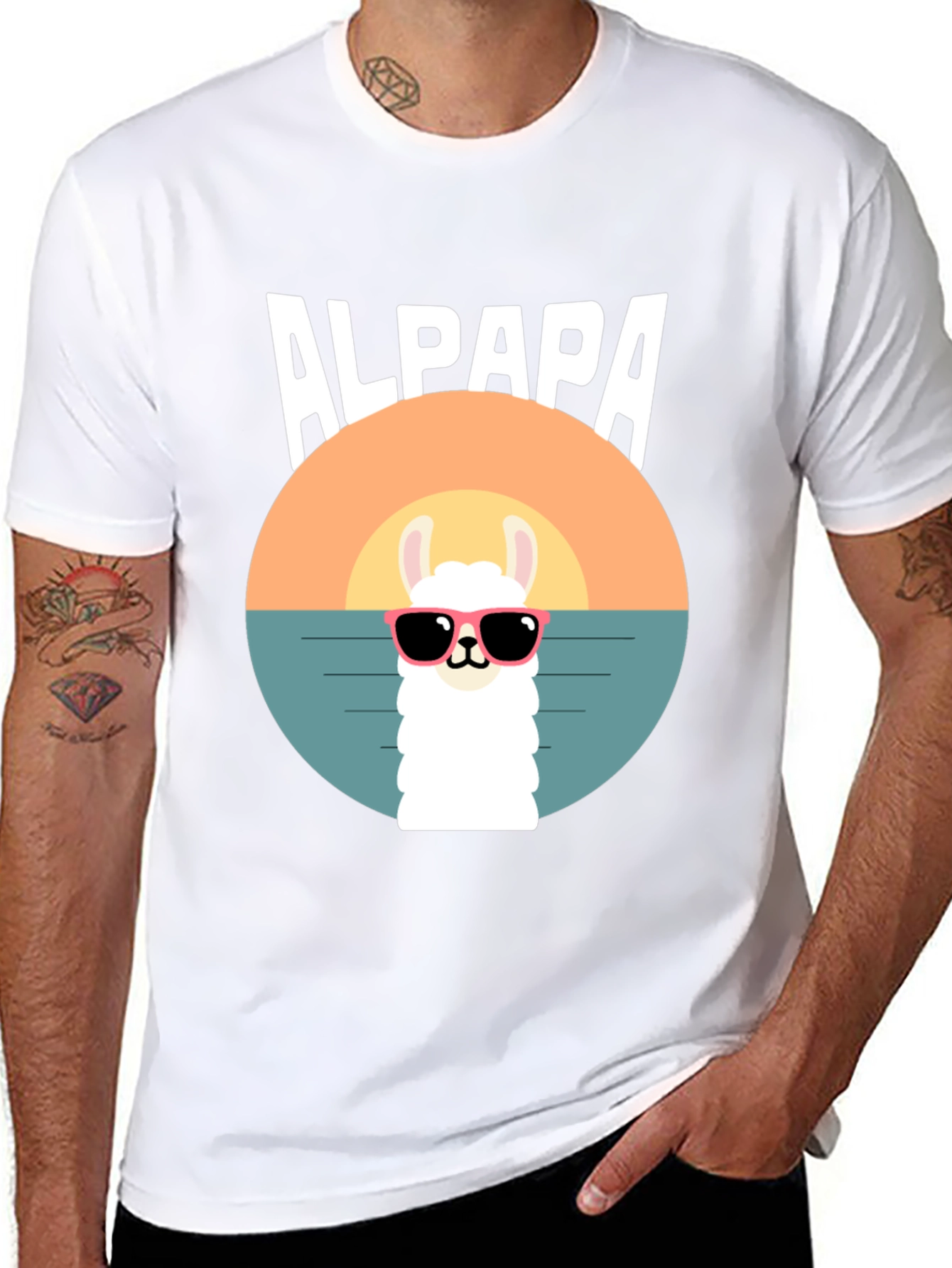 Alpaca Sunset T-Shirt - Cool Graphic Tee