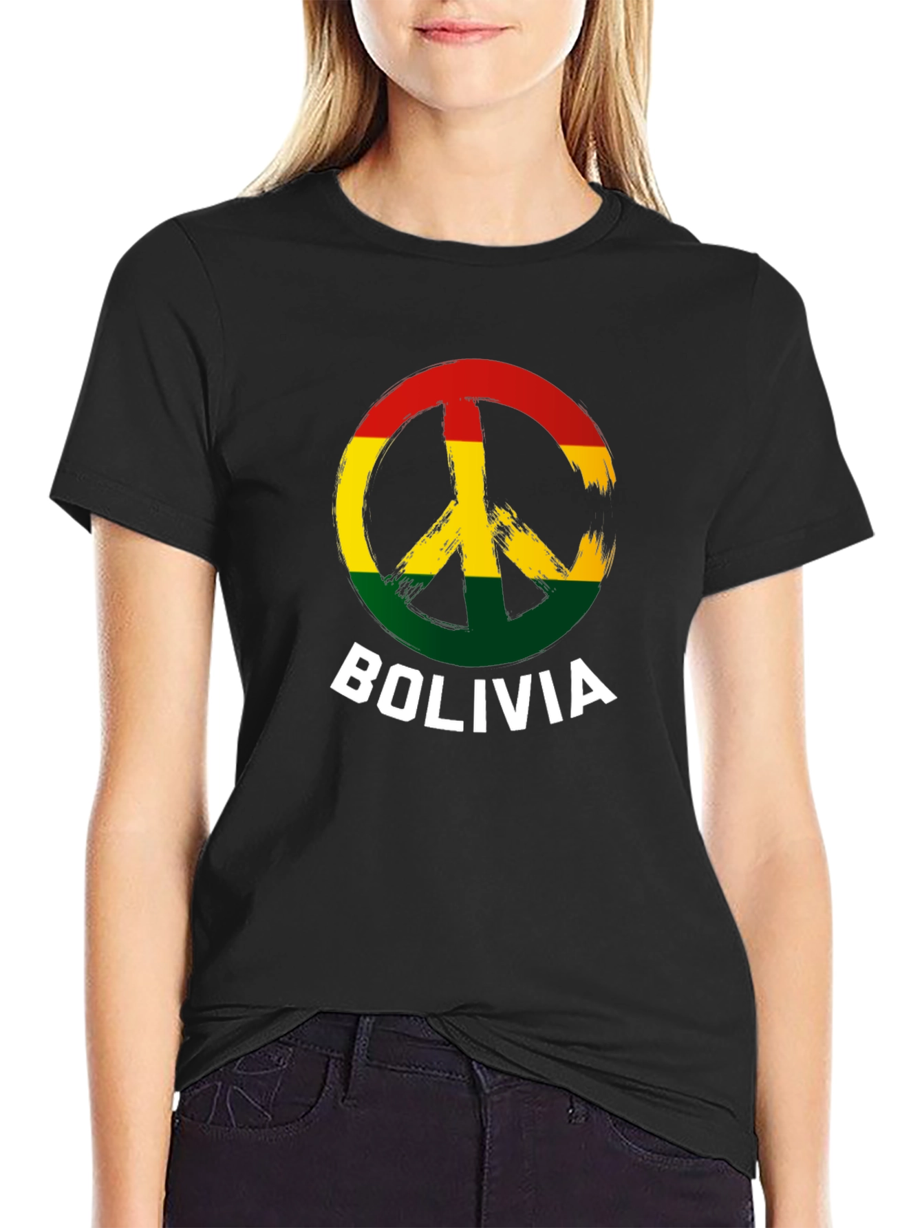 Bolivia Peace Sign Graphic T-Shirt
