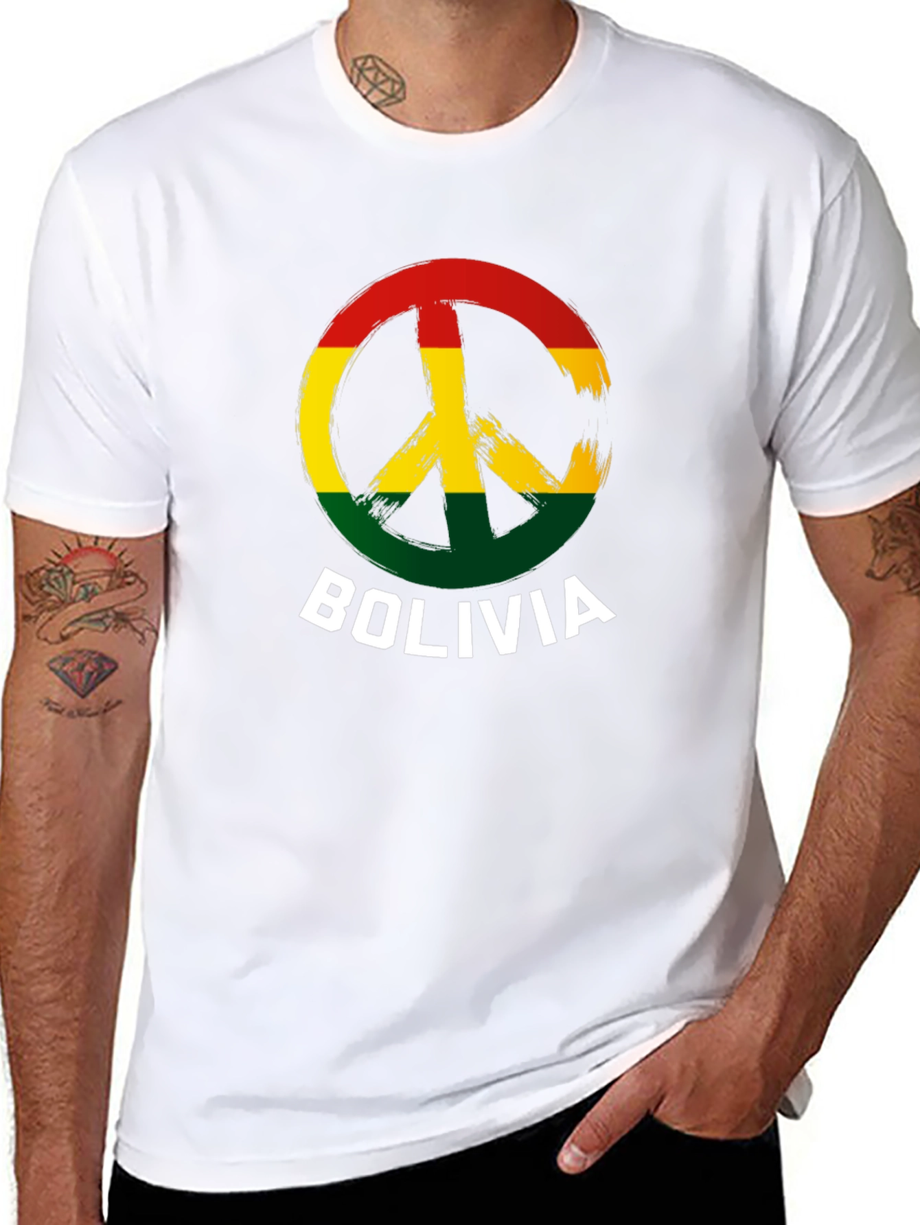 Bolivia Peace Sign Graphic T-Shirt