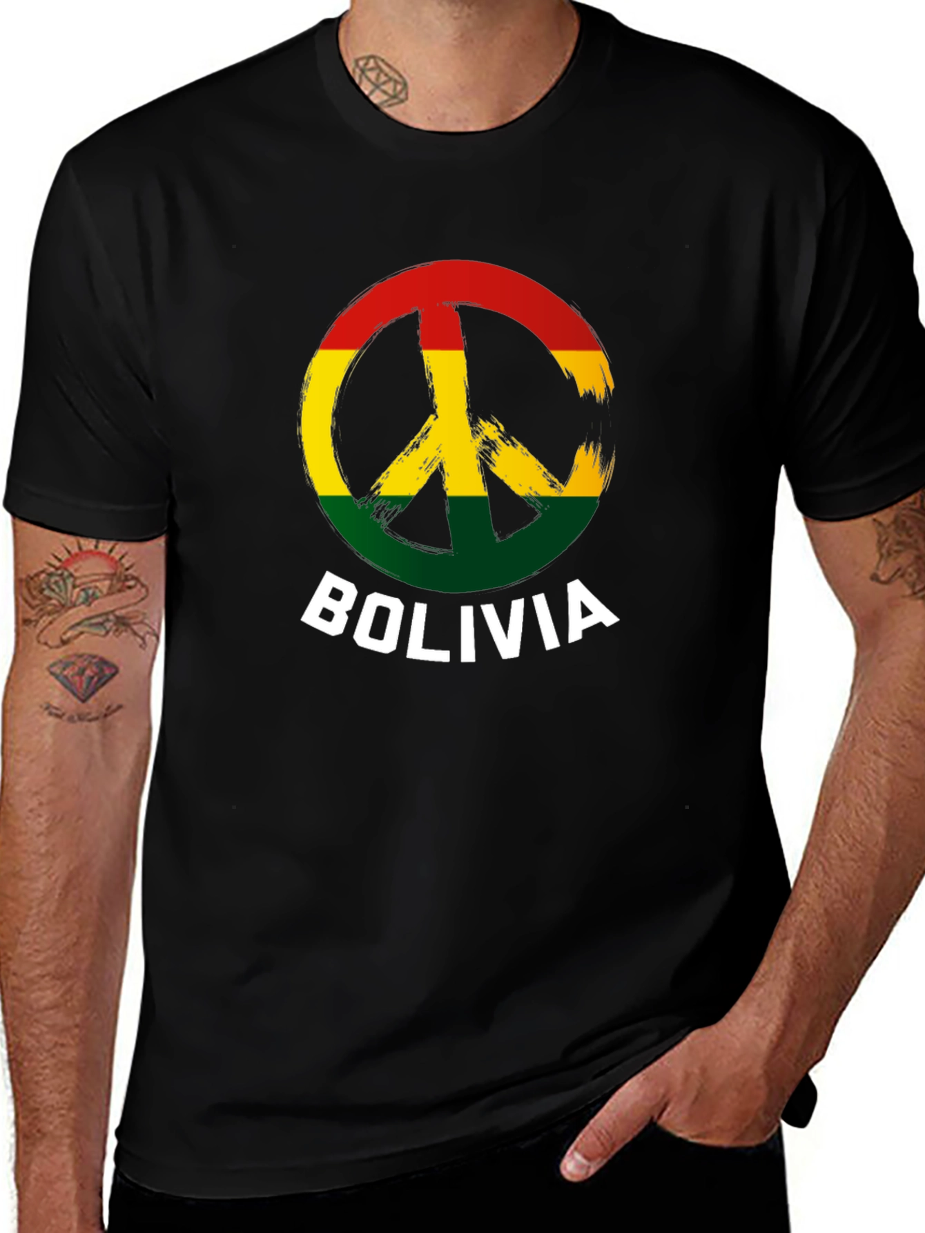 Bolivia Peace Sign Graphic T-Shirt