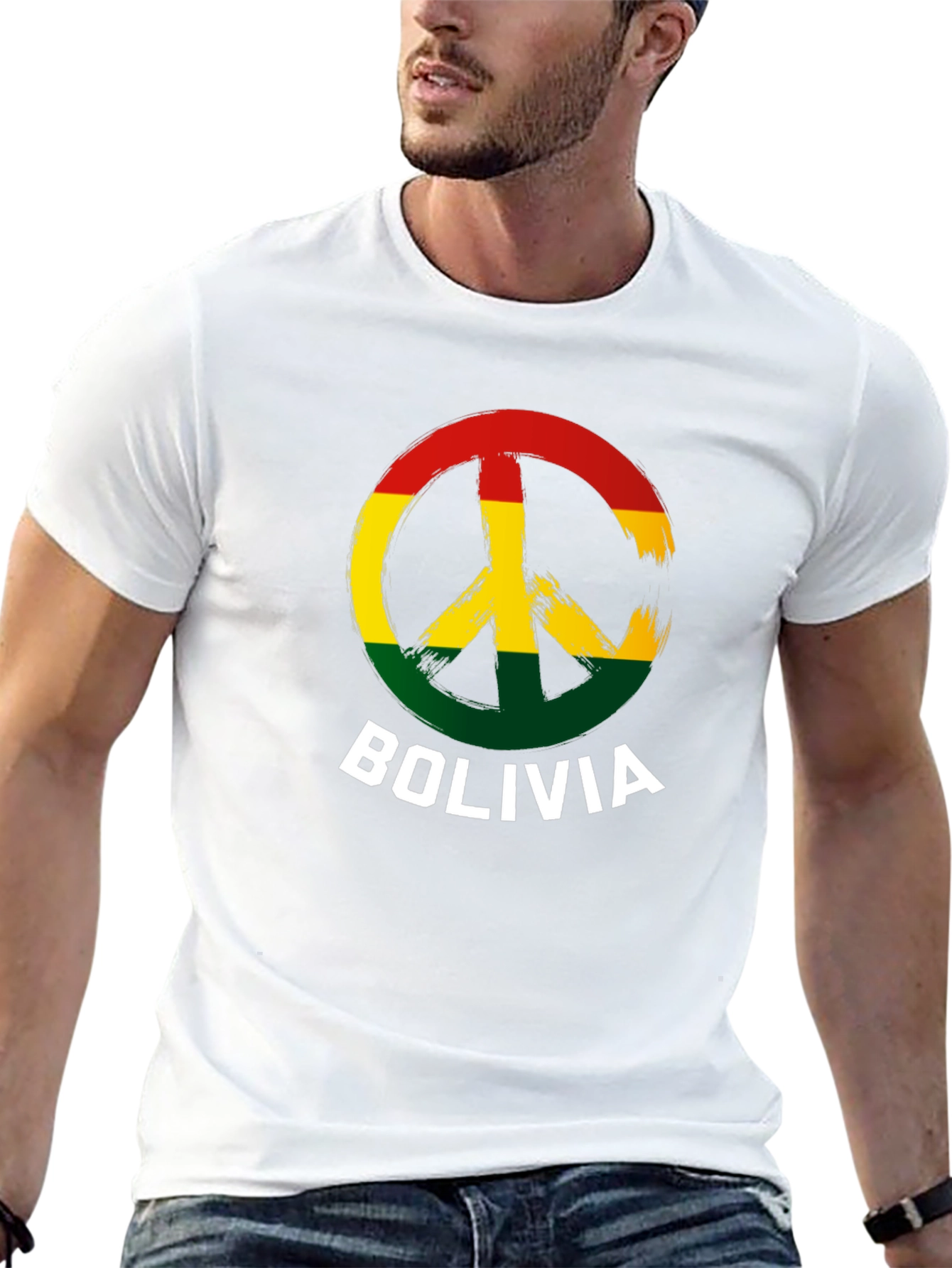 Bolivia Peace Sign Graphic T-Shirt