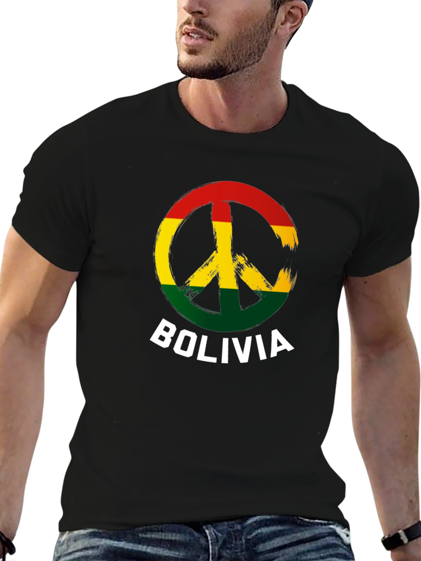 Bolivia Peace Sign Graphic T-Shirt