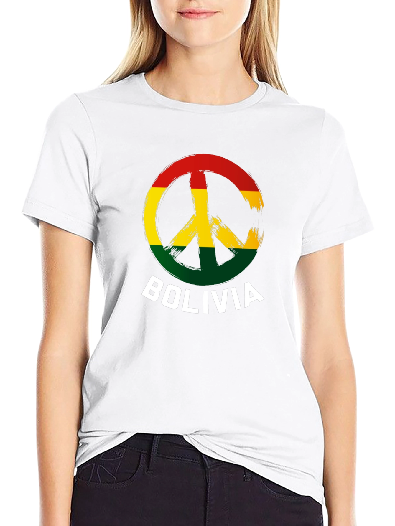 Bolivia Peace Sign Graphic T-Shirt