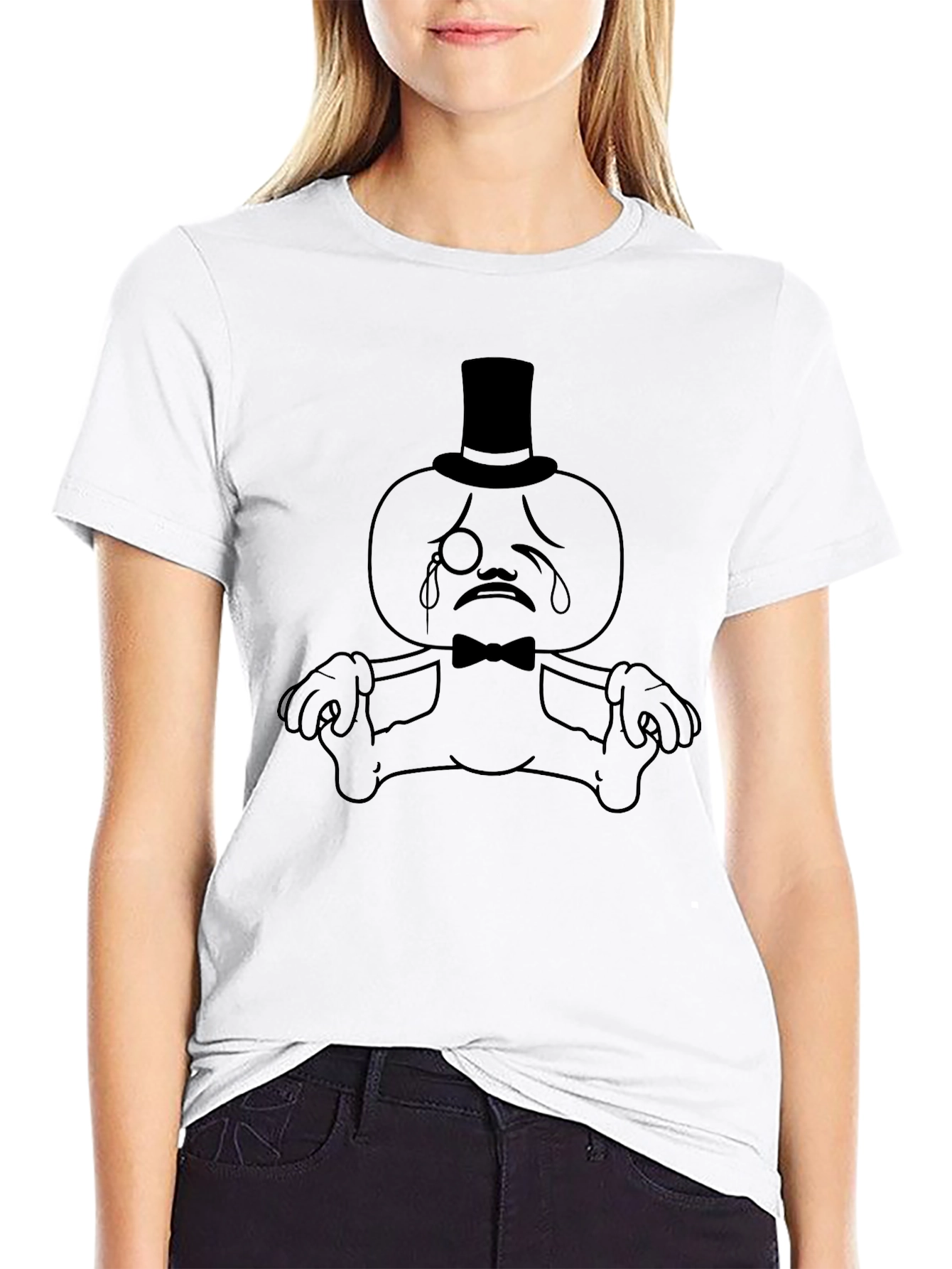 Sad Gentleman Black T-Shirt - Unique Graphic Tee