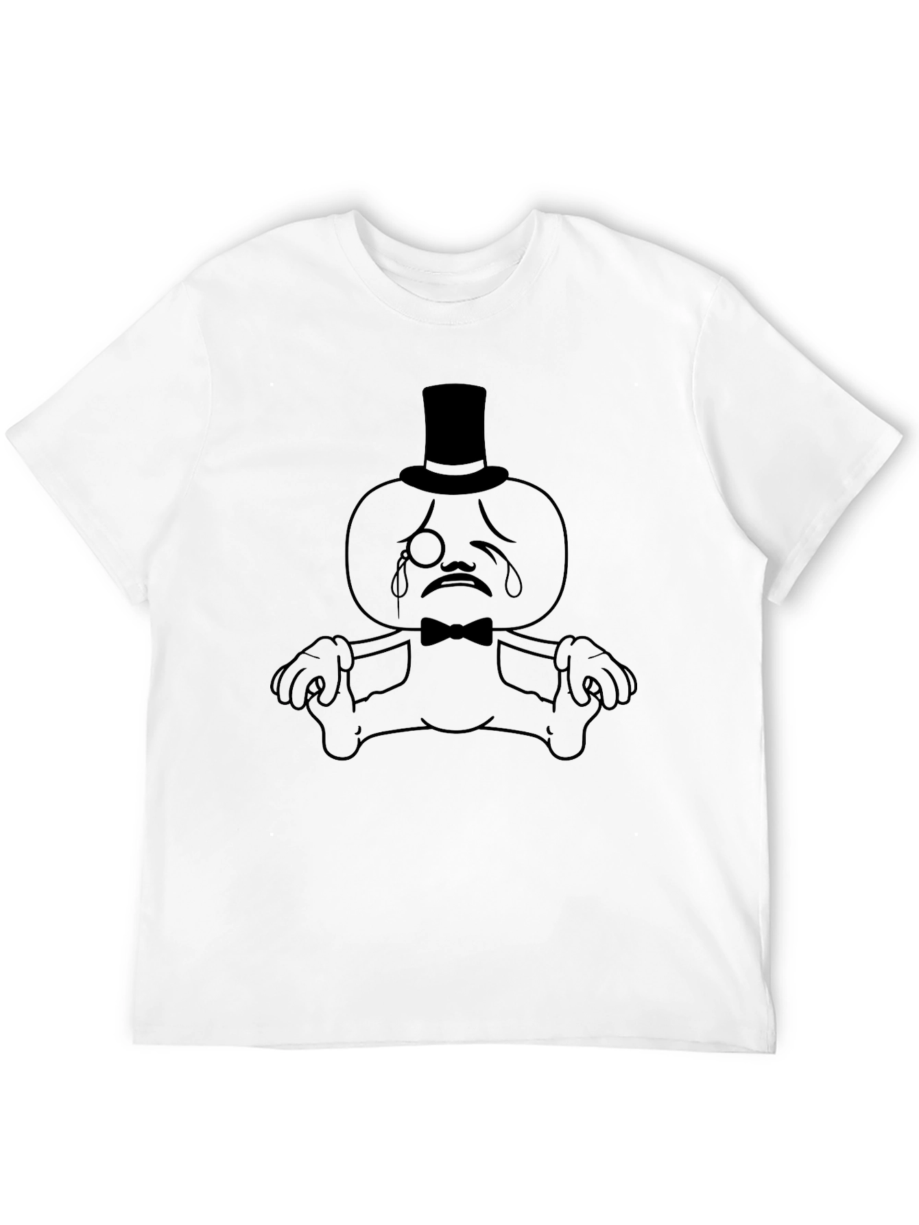 Sad Gentleman Black T-Shirt - Unique Graphic Tee