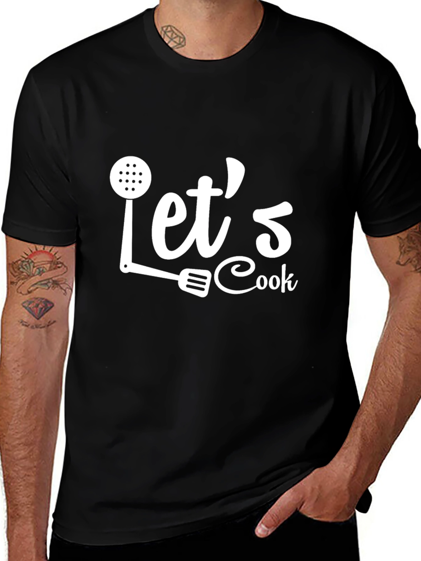 Lets Cook T-Shirt - Black Casual Tee