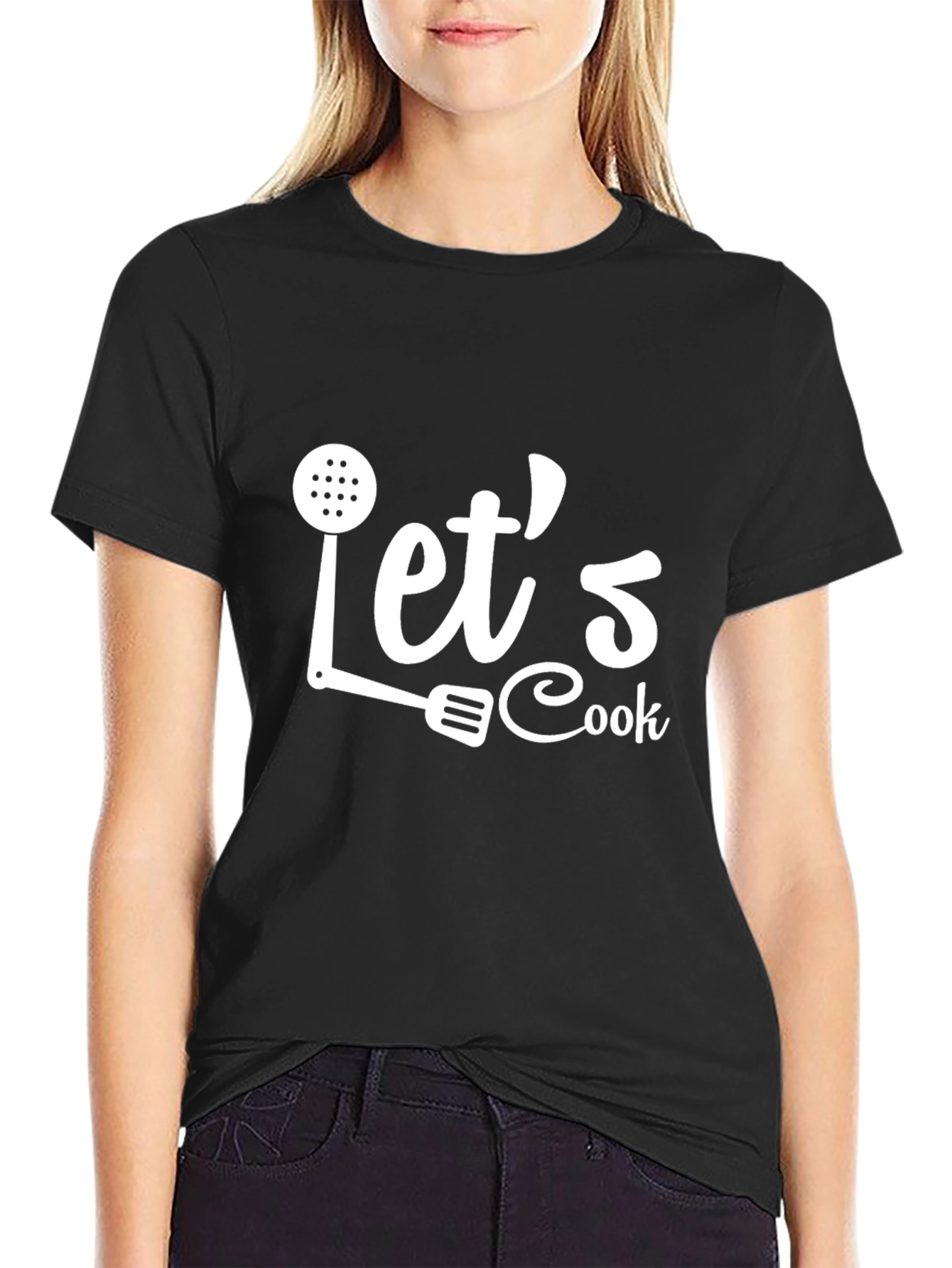 Lets Cook T-Shirt - Black Casual Tee