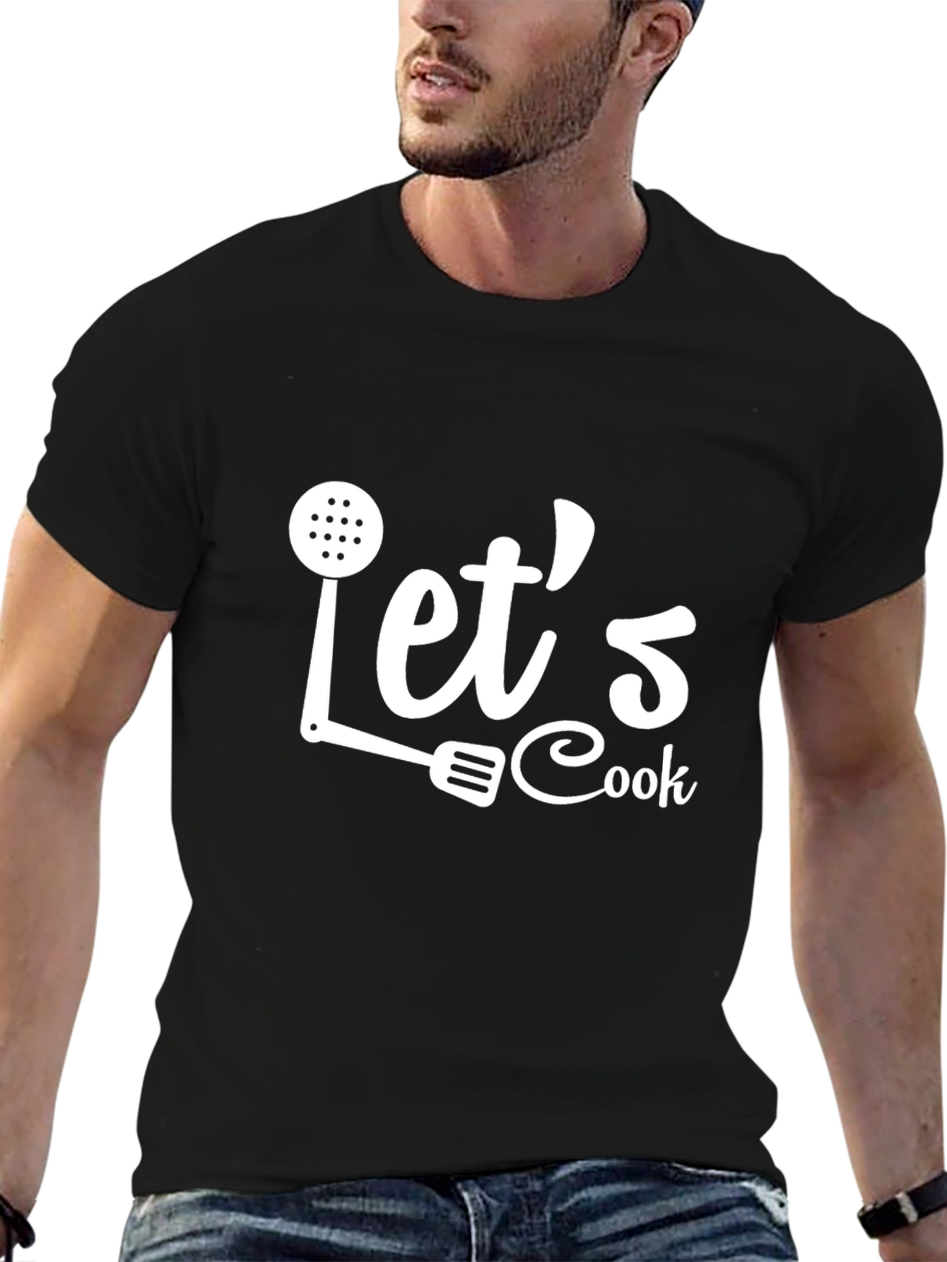 Lets Cook T-Shirt - Black Casual Tee