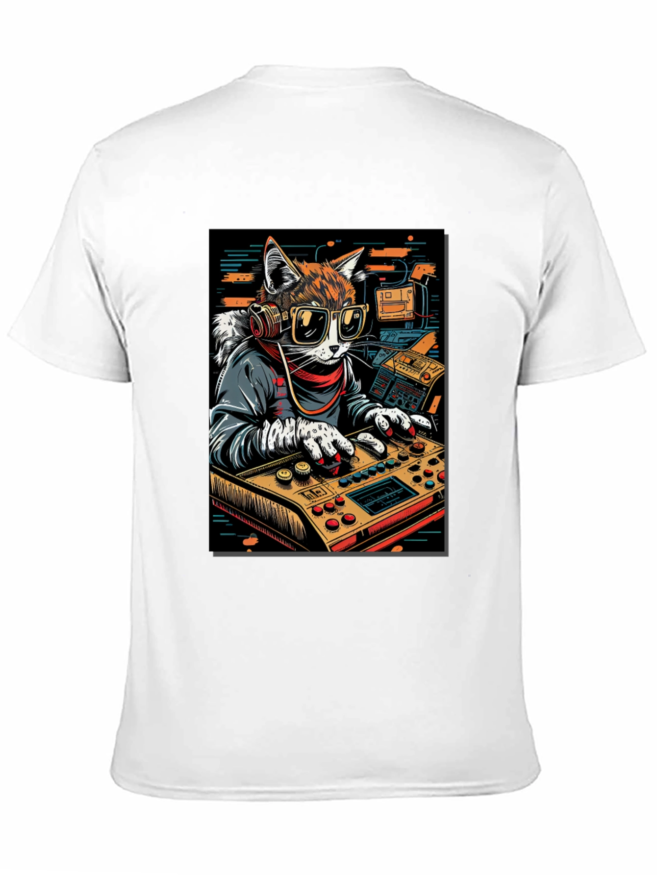 DJ Cat Graphic Tee - Cool & Unique Design