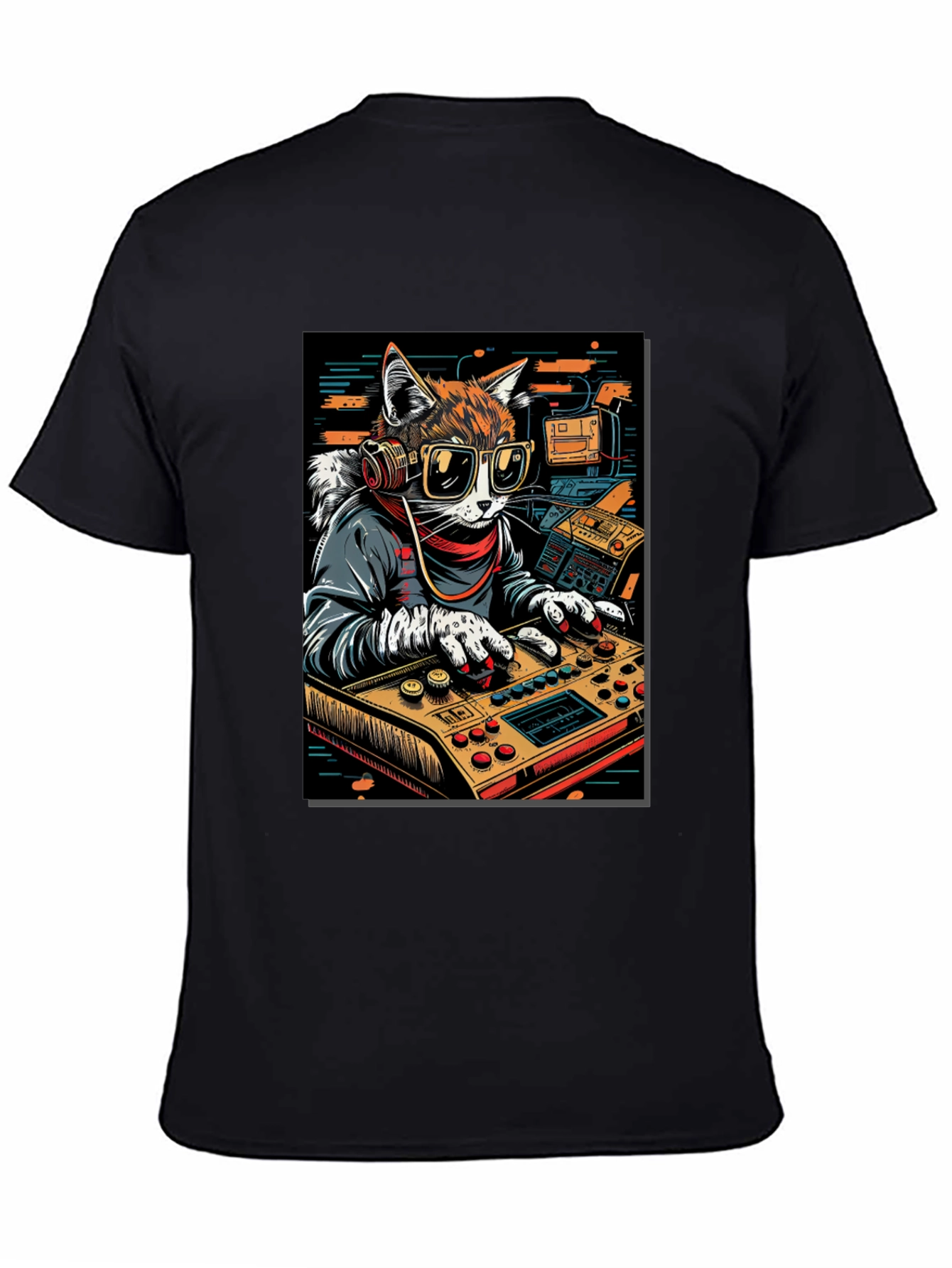 DJ Cat Graphic Tee - Cool & Unique Design