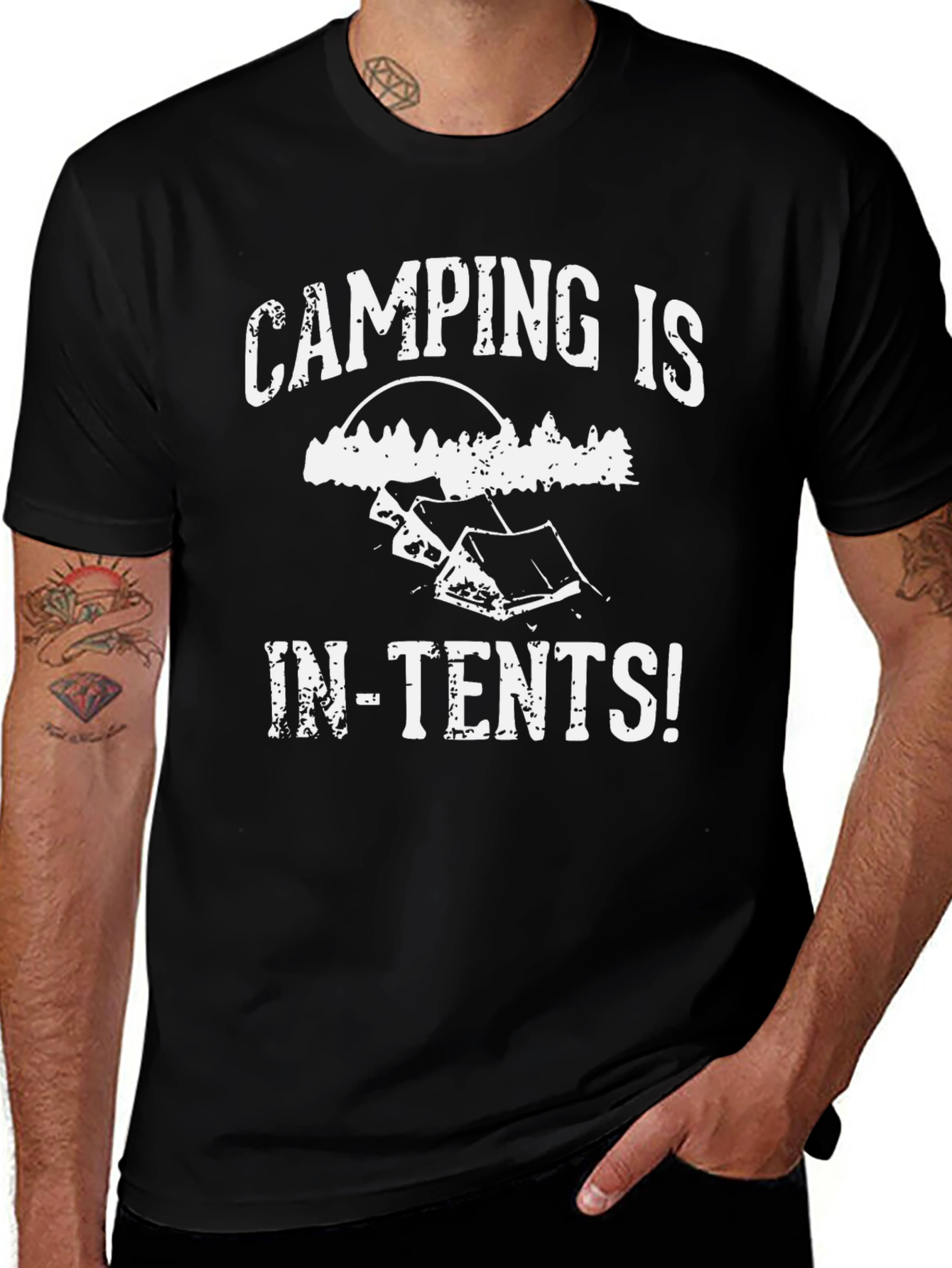Camping Is In-Tents! Novelty Graphic Tee