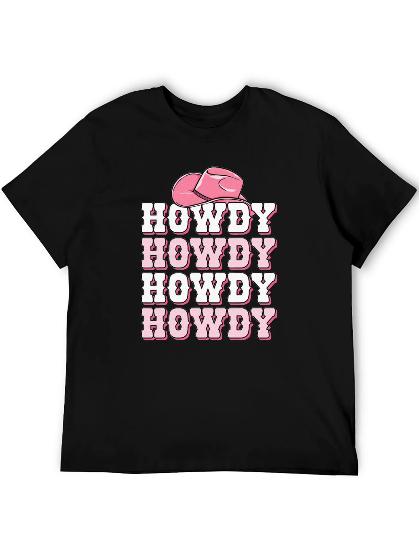 Howdy Cowboy Tee - Pink Cowgirl Hat