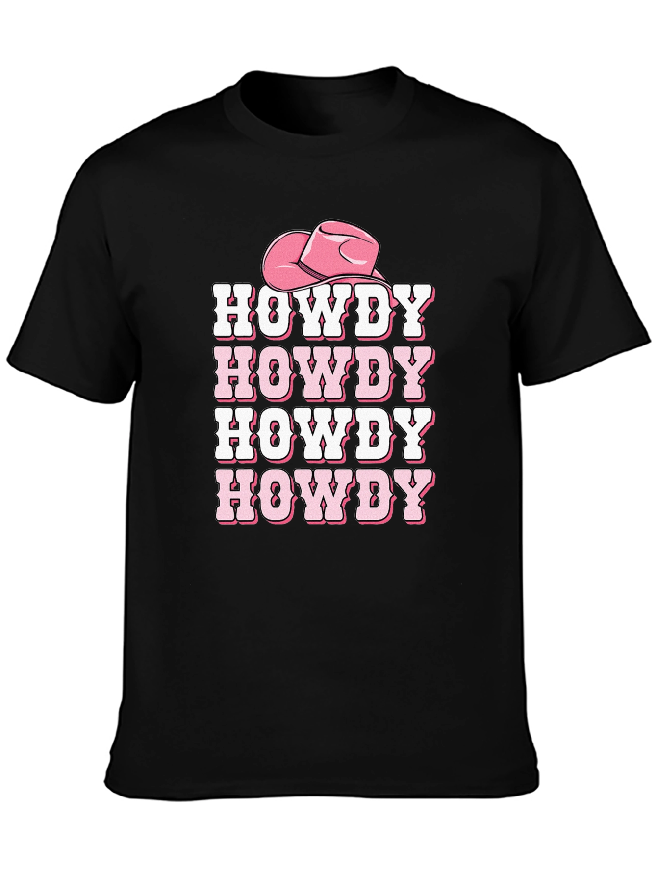 Howdy Cowboy Tee - Pink Cowgirl Hat
