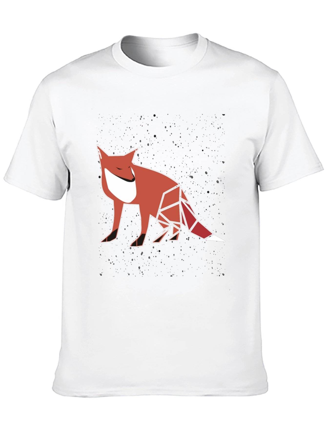 Geometric Fox Graphic Tee - Modern Mens T-Shirt