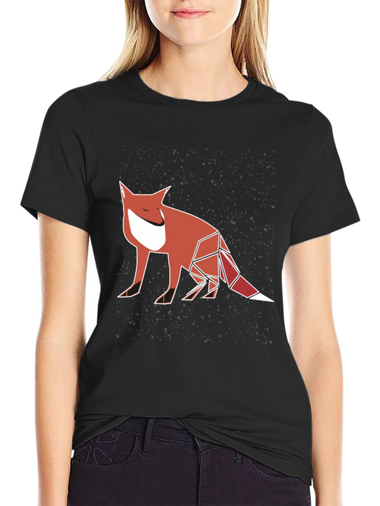 Geometric Fox Graphic Tee - Modern Mens T-Shirt