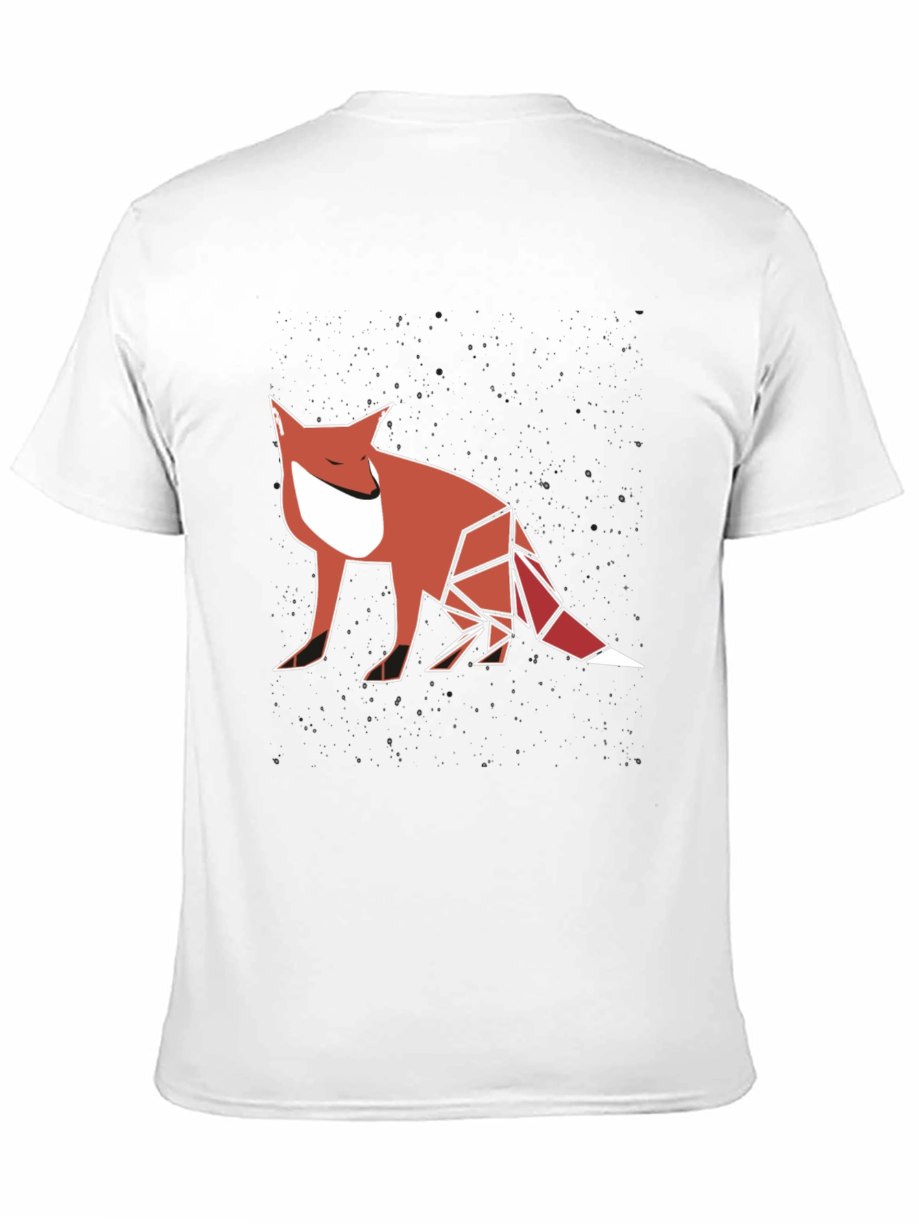Geometric Fox Graphic Tee - Modern Mens T-Shirt