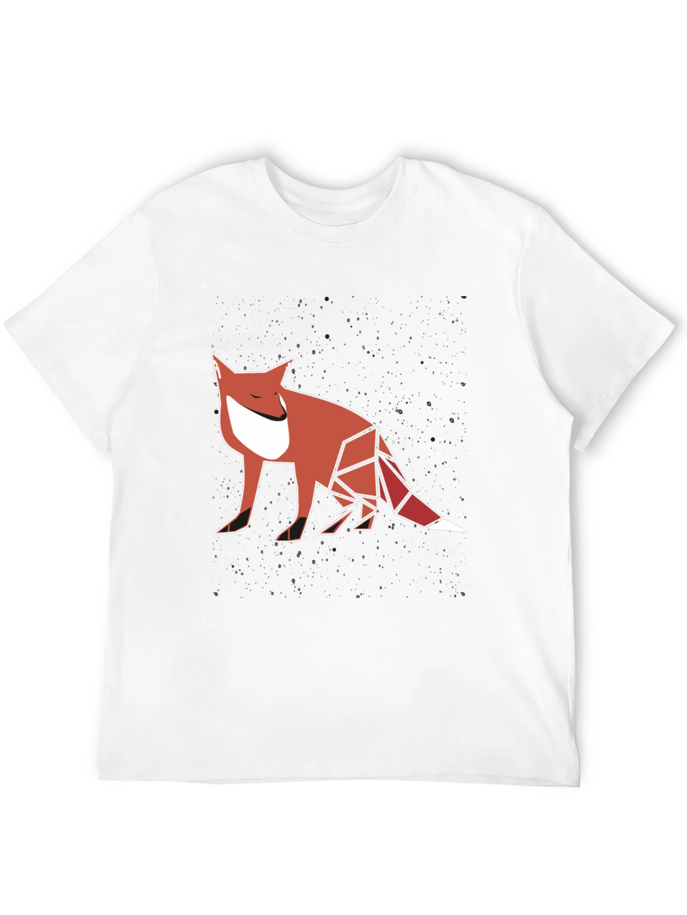 Geometric Fox Graphic Tee - Modern Mens T-Shirt