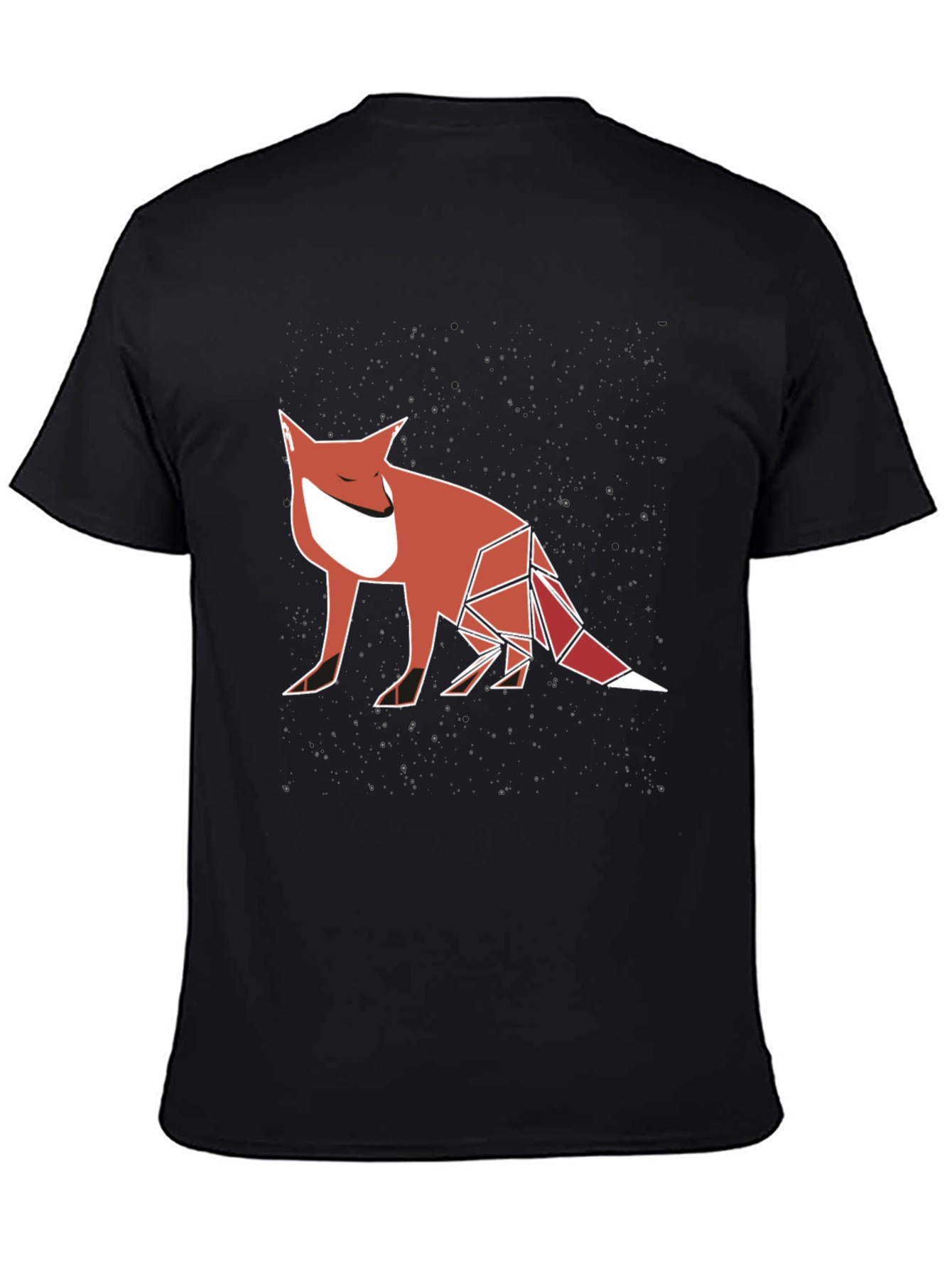 Geometric Fox Graphic Tee - Modern Mens T-Shirt