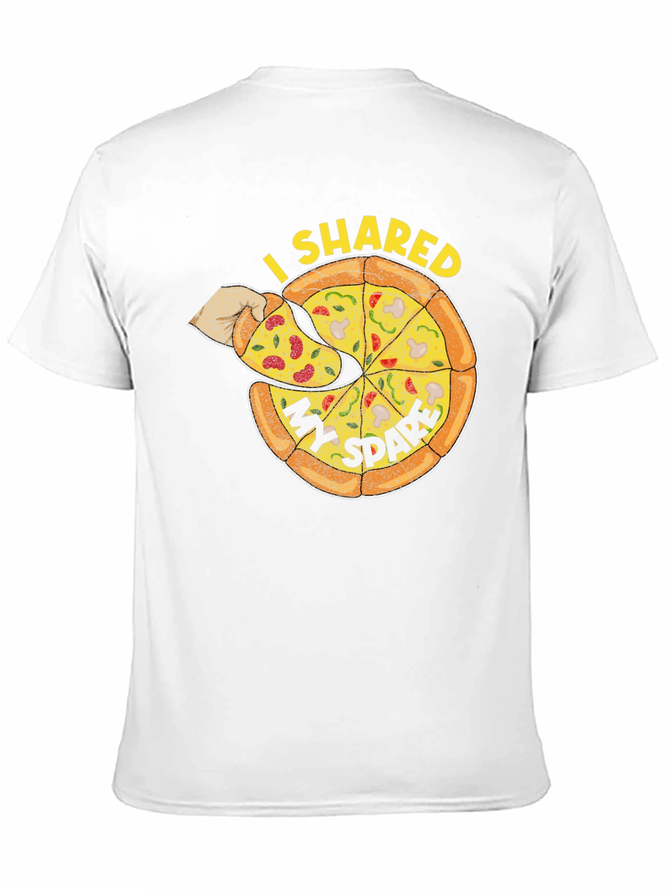 I Shared My Spare Pizza Graphic Tee - Black
