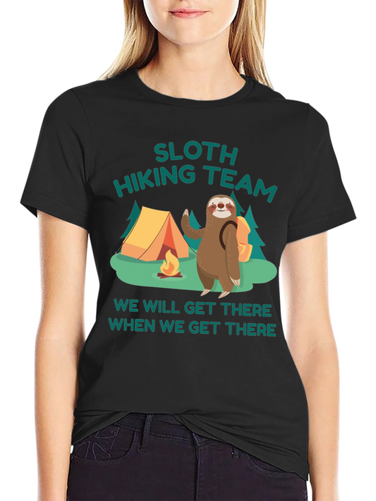 Sloth Hiking Team Graphic T-Shirt